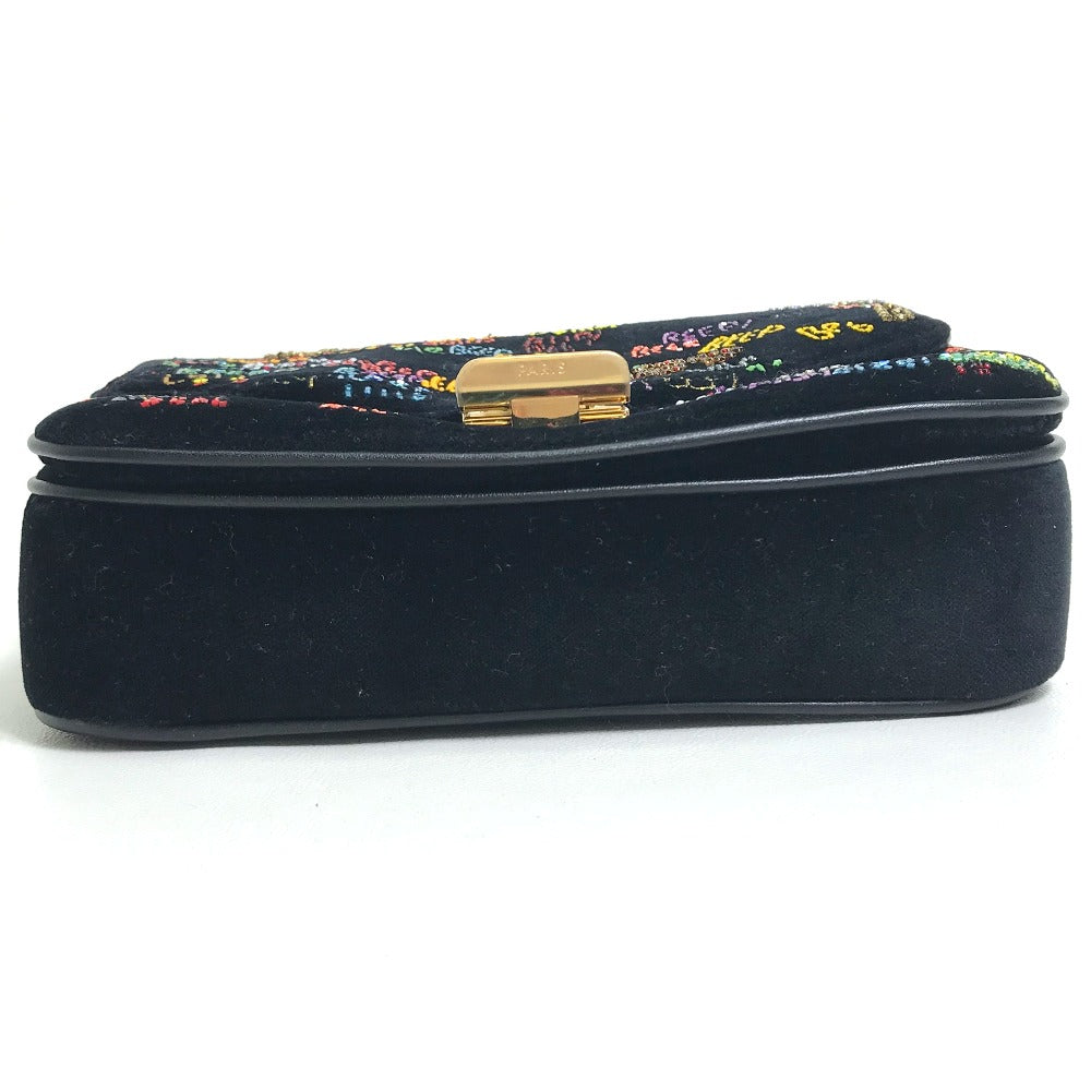 Shoulder Bag X Multicolor C Multi Beads Suede Black