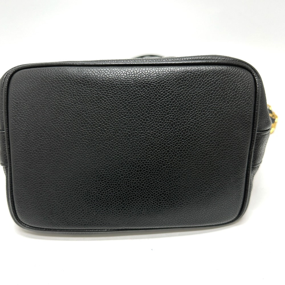 Chanel Caviar skin COCO Mark Dekacoco drawstring Black Jewelry