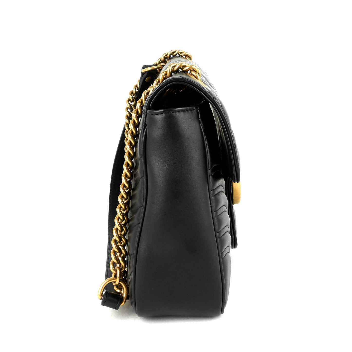 Gucci Marmont Chevron Bag Leather Medium Shoulder Bag