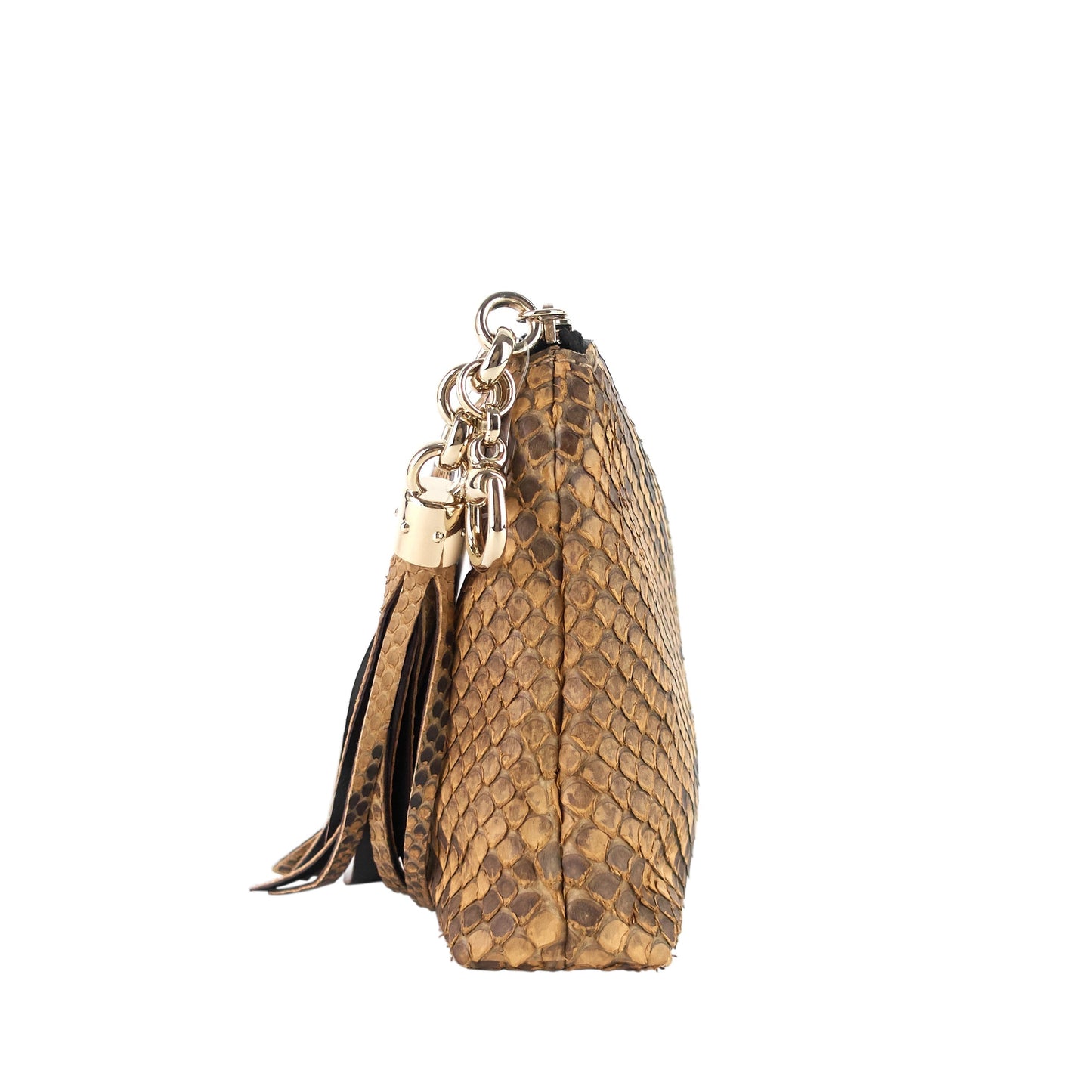 Gucci Zipped Python Clutch Bag Leather