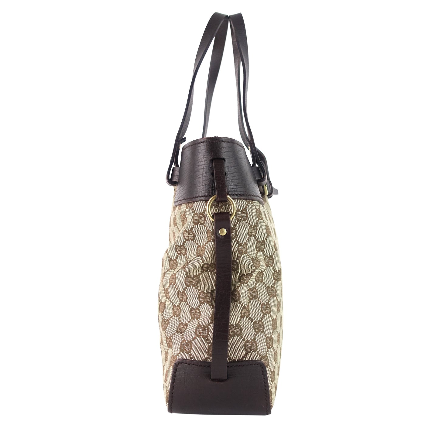 Gucci Ornamental Buckle Tote Bag Canvas Monogram