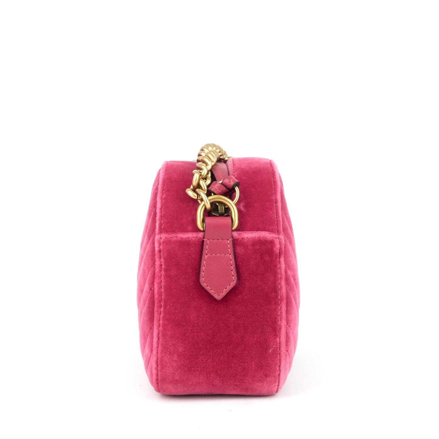Gucci Marmont Fuchsia Velvet Shoulder Bag