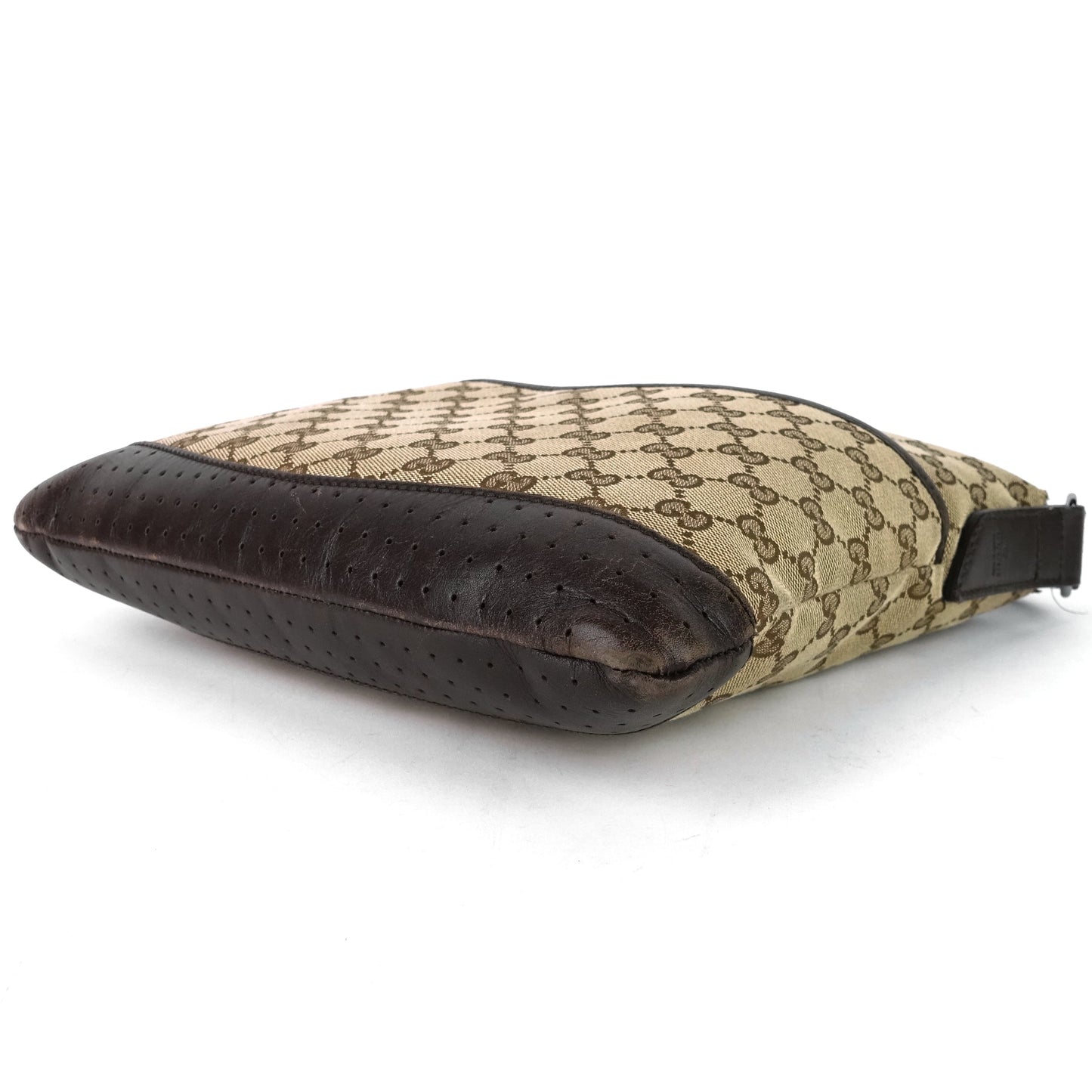 Gucci Perforated Messenger Bag Canvas Monogram Shoulder Bag