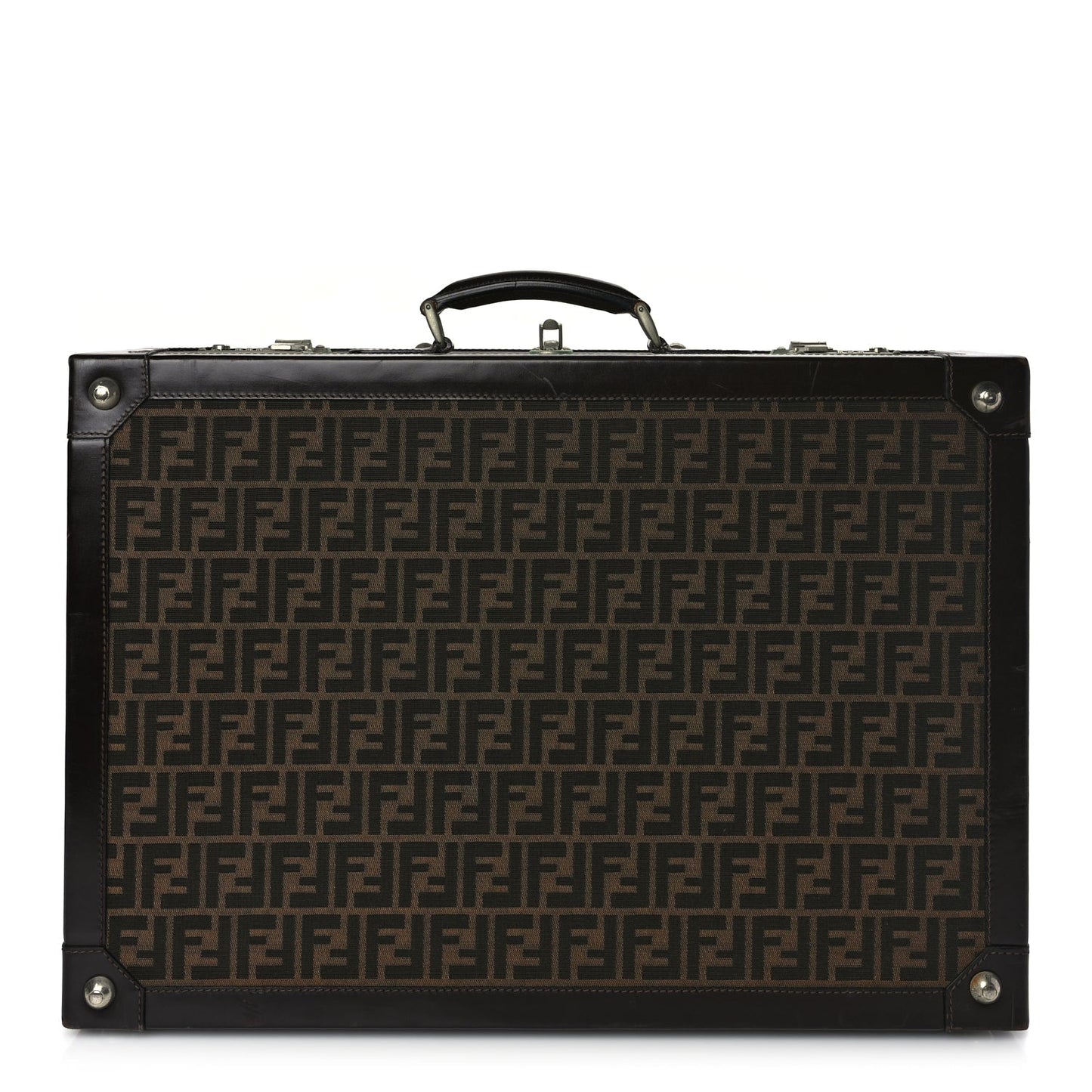 Fendi Handbag Zucca Trunk Tobacco Canvas Brown Top Handle Travel Bag