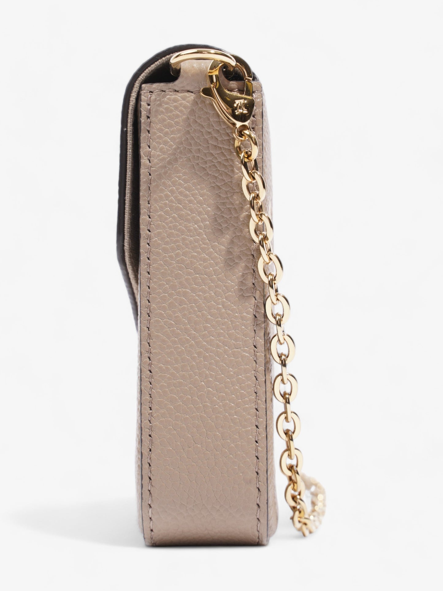 Louis Vuitton Felicie Pochette Tourterelle Cream Empreinte Leather Gray Clutch Bag