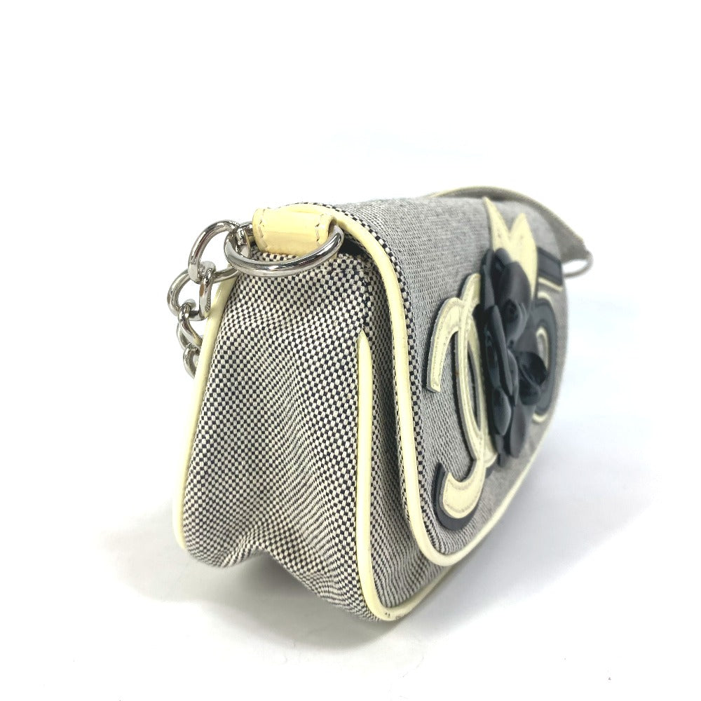 Chanel type No.5 CC Camellia COCO Mark Gray Canvas Shoulder Bag