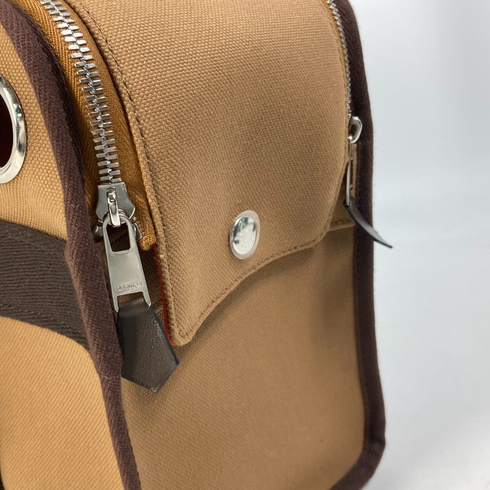 Hermes Boston Duffel Bag Cotton Polyurethane Pet Dog Tote Nylon Brown Small Tote Bag