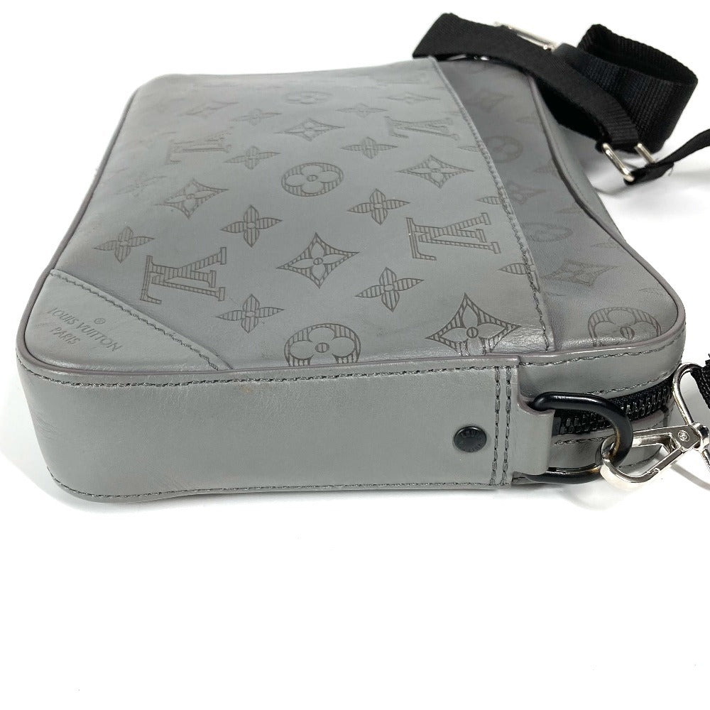 Louis Vuitton M46104 shadow Duo messenger Monogram Leather Gray Crossbody Bag