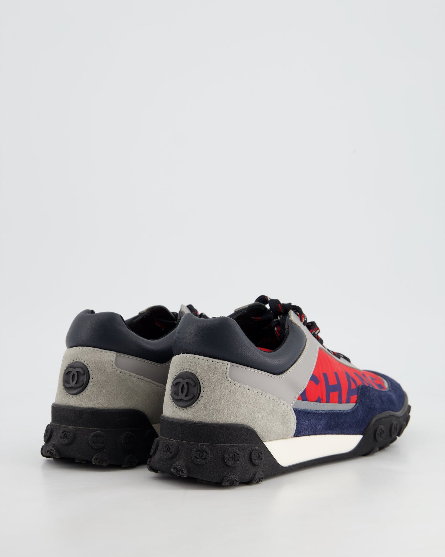 Chanel Red and Blue Nylon Trainers Size Eu 36 Women Shoes