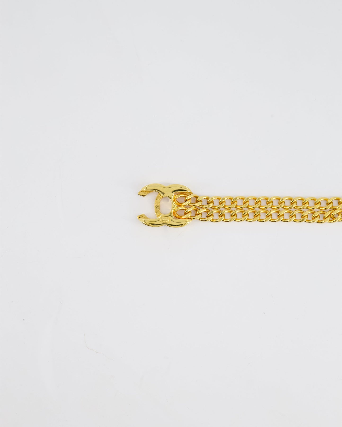 Chanel 97P Gold Chain Chocker Necklace With Cc Turn Lock Detail