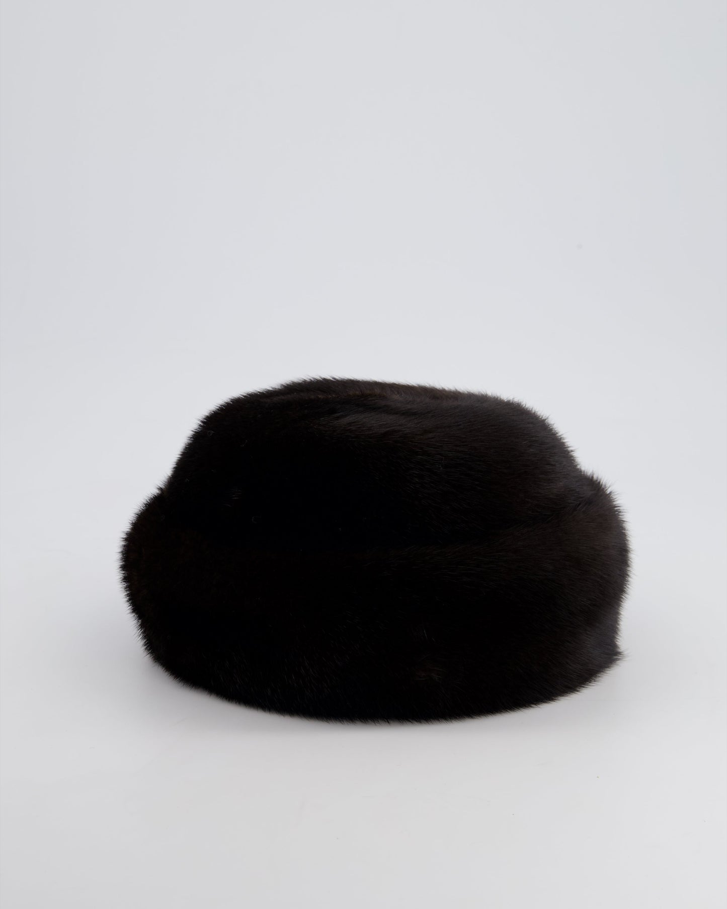 Chanel Chocolate Brown Mink Hat Size 57