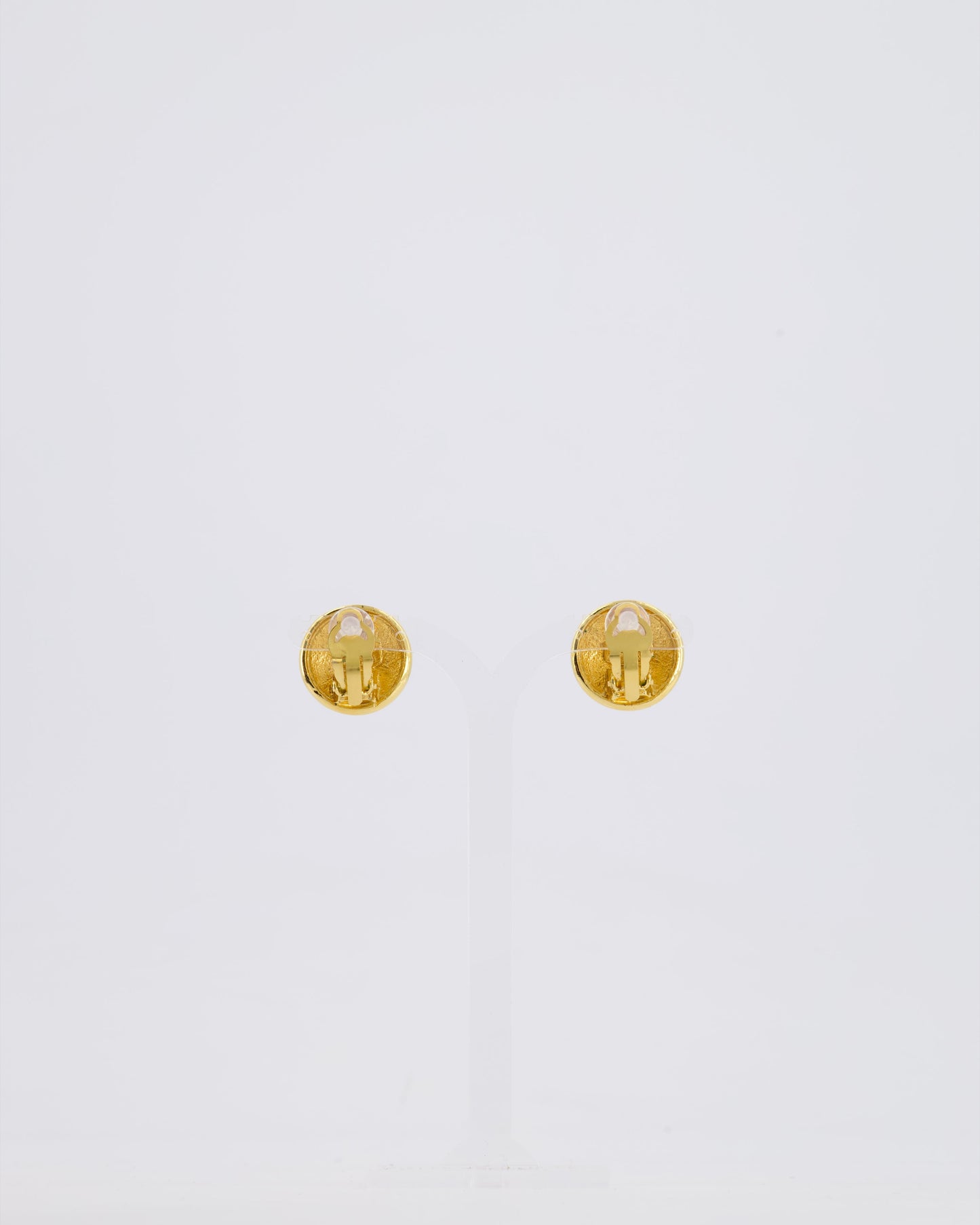 Chanel *hot* Gold Medallion Starburst Clip on Earrings with CC Logo Detail