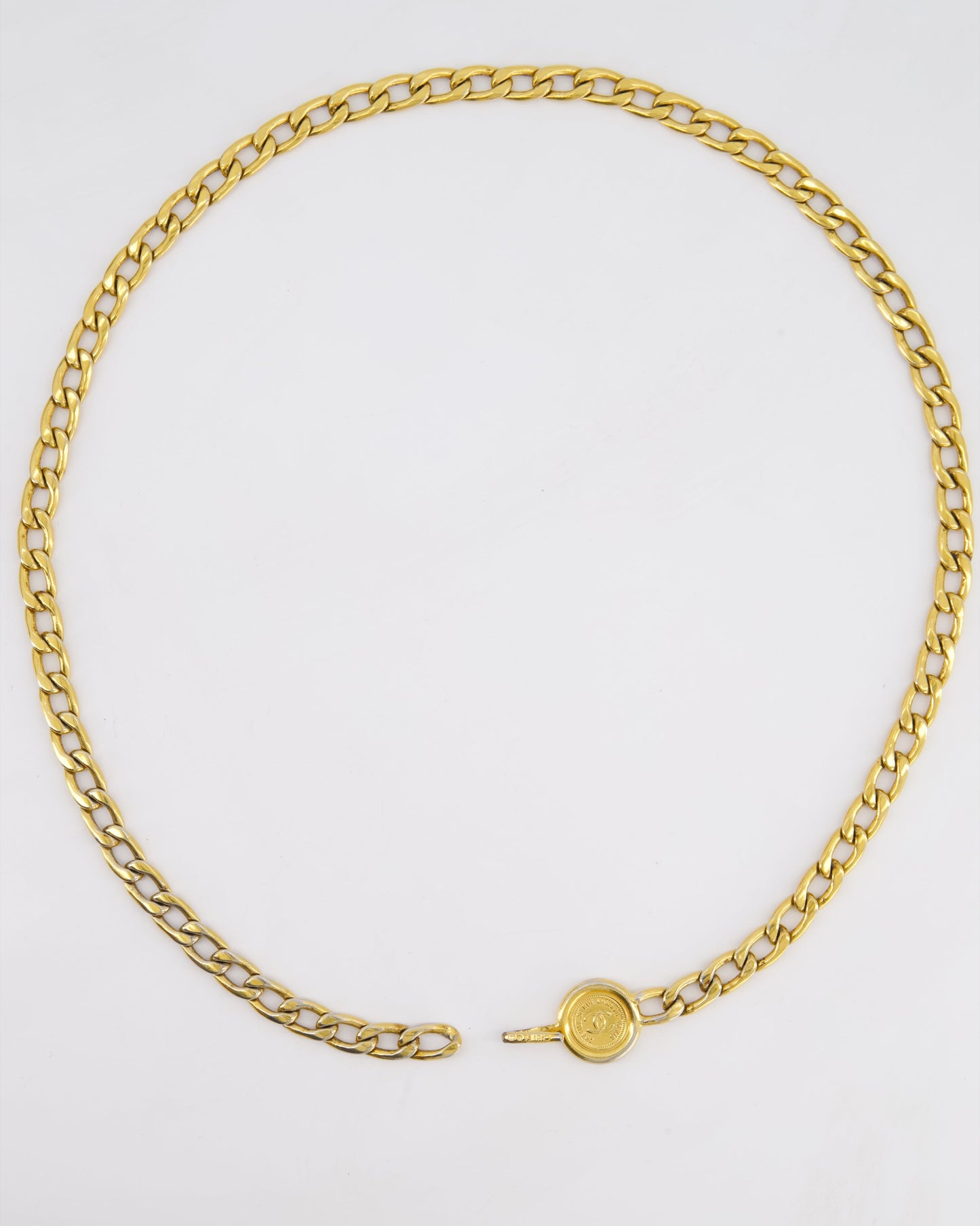 Chanel Gold Chain Medallion Belt Size 85cm