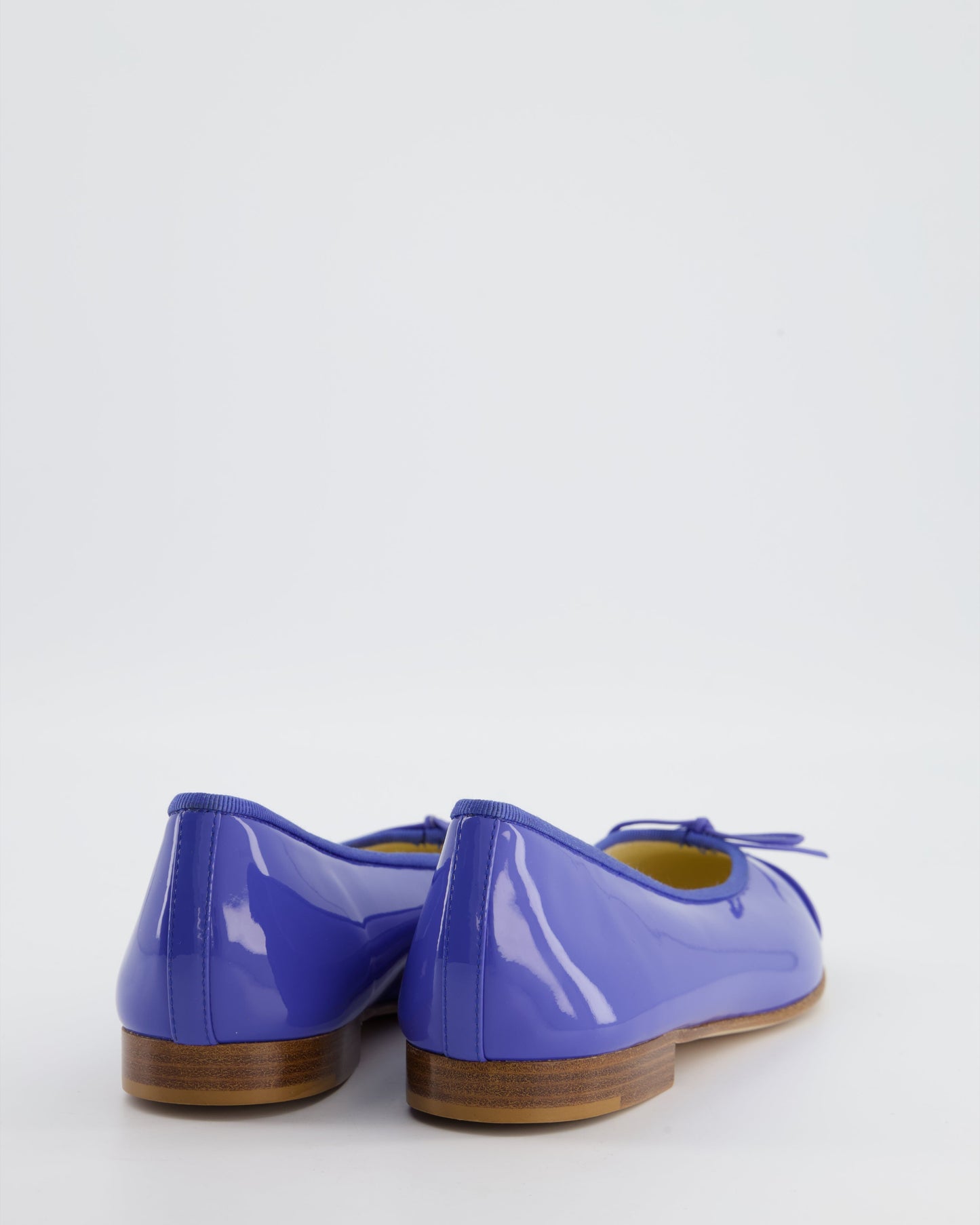 Chanel Patent Calfskin Leather Ballet Flats in Light Blue Colour Size Eu 39.5 for Women