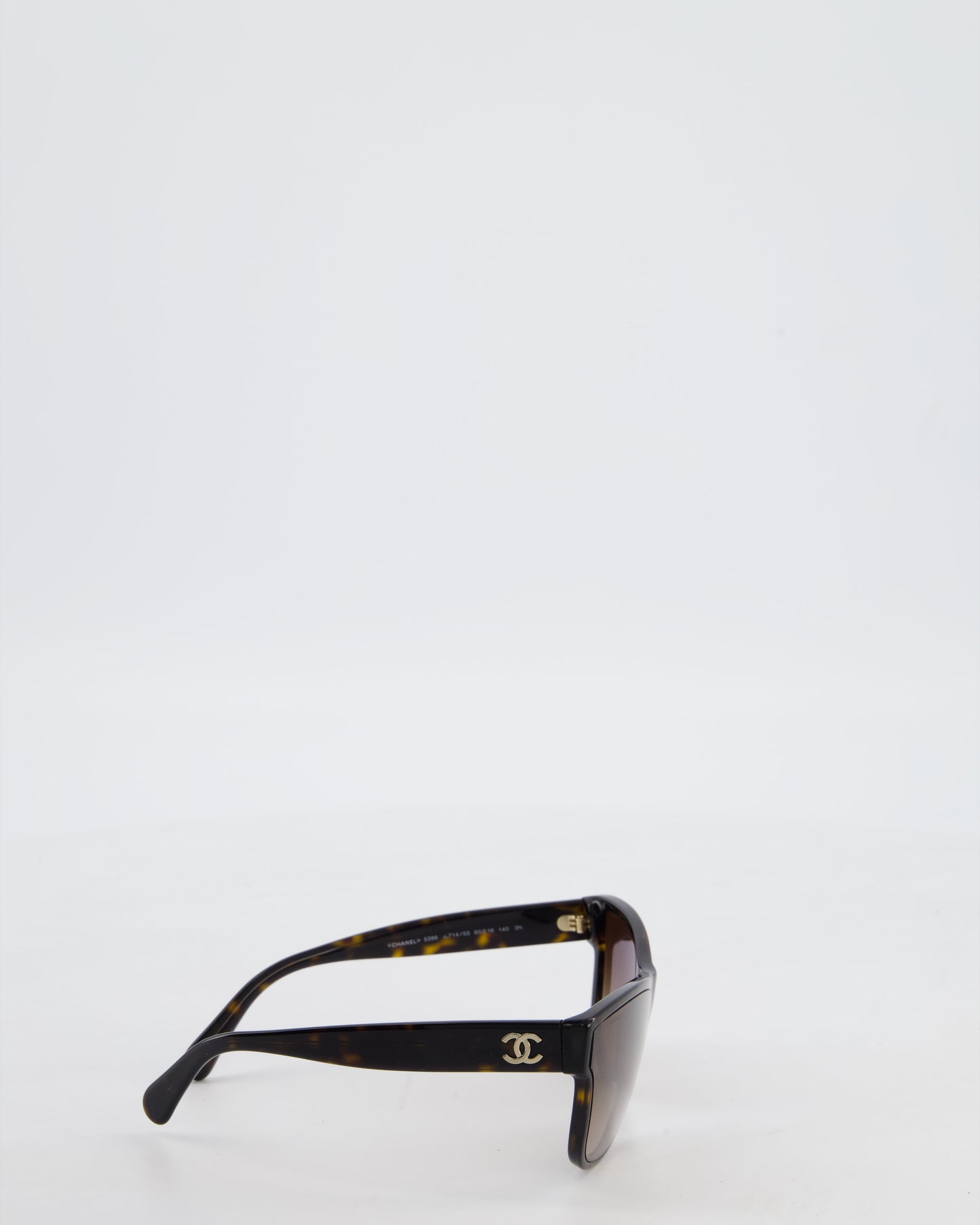 Chanel Brown Tortoise Shell Sunglasses With Logo Detail Bag