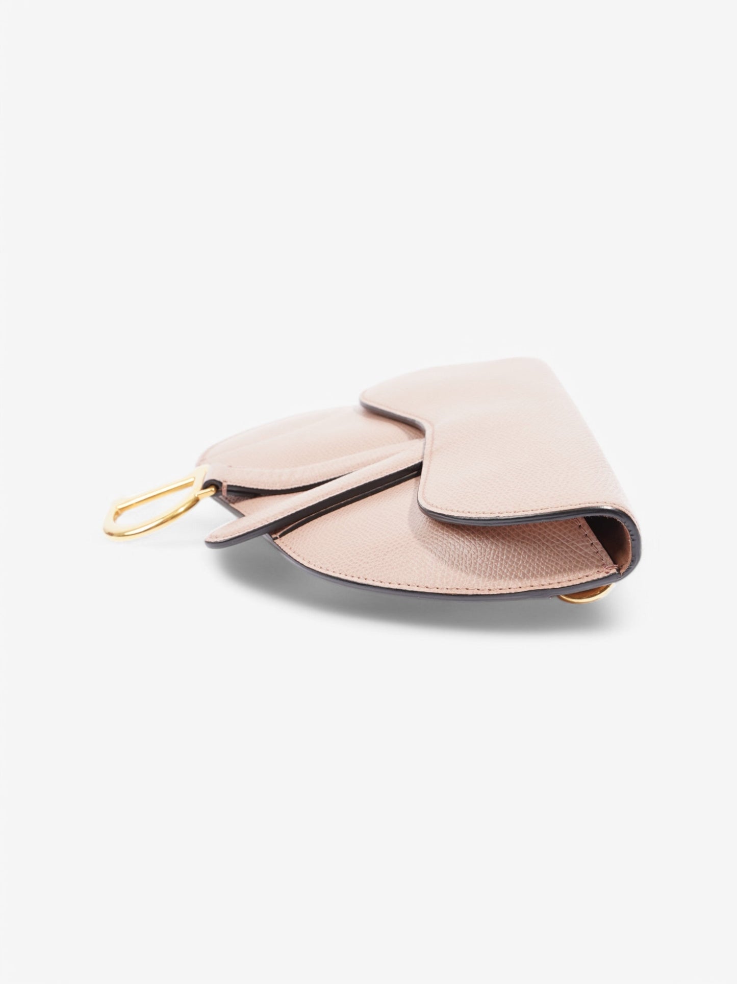 Dior Christian Saddle Belt Bag Rose Calfskin Leather Beige