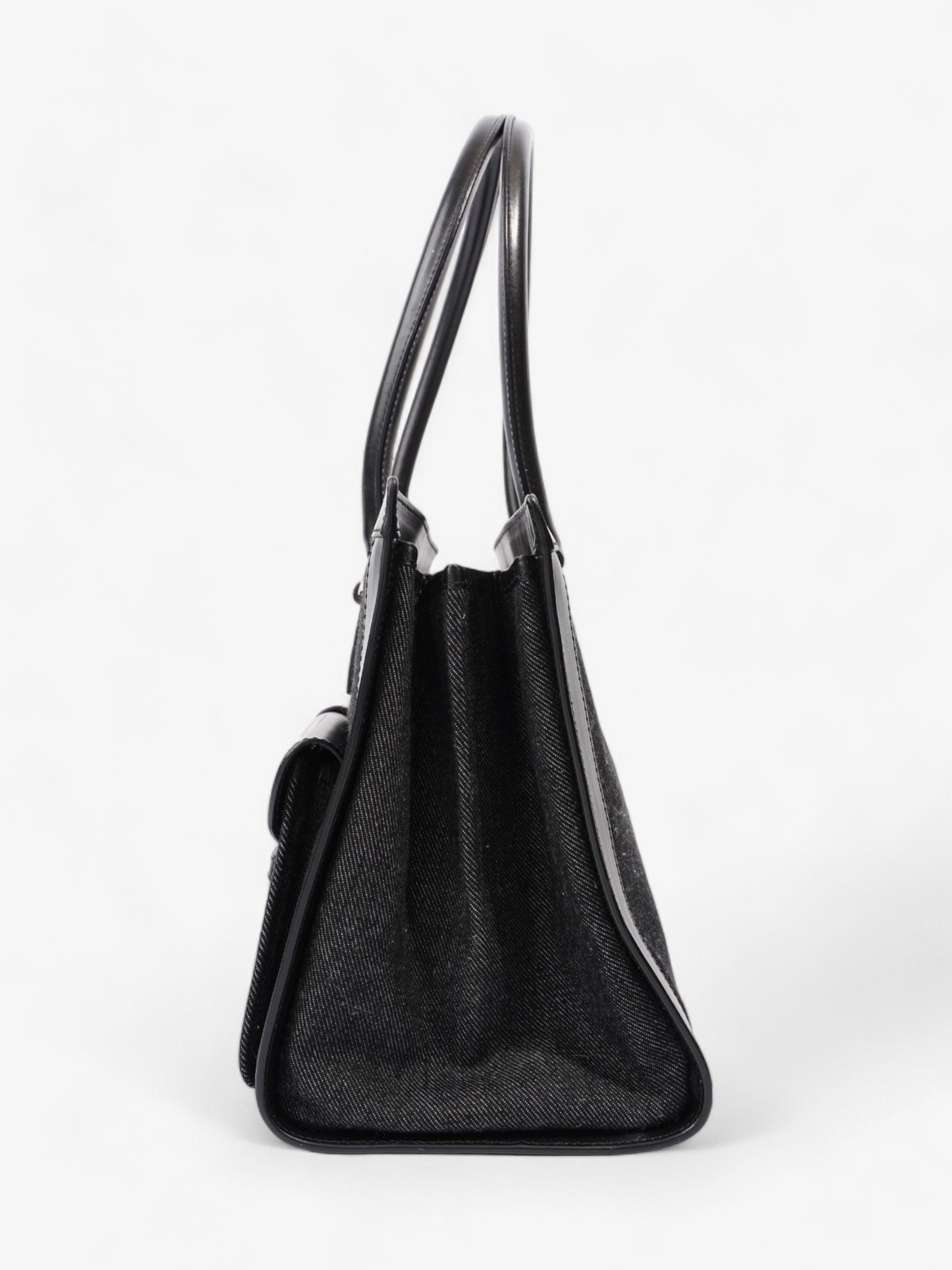Dior Christian Book Tote Denim Black Shoulder Bag