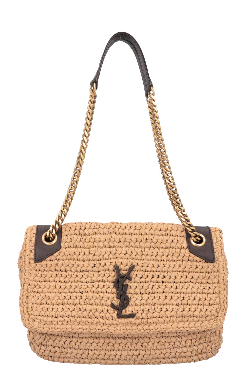 YSL Saint Laurent Crossbody Bag Niki Bag Raffia Beige