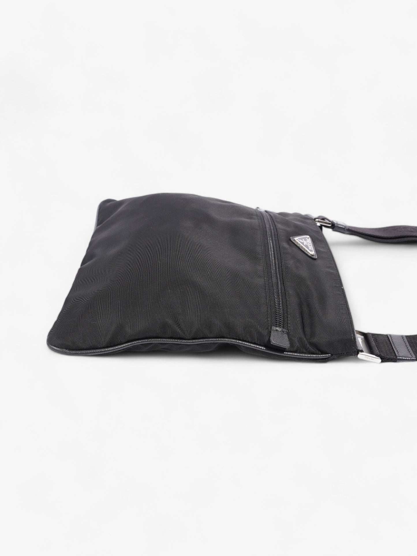 Prada Front Pocket Messenger Bag Nylon Black Medium