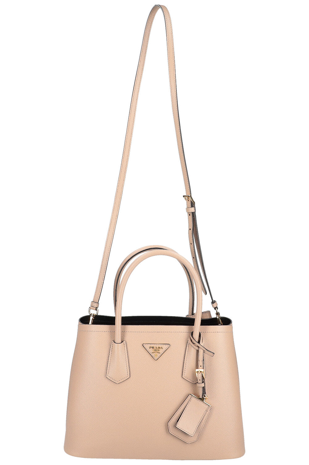 Prada Double Bag Saffiano Beige Handbag