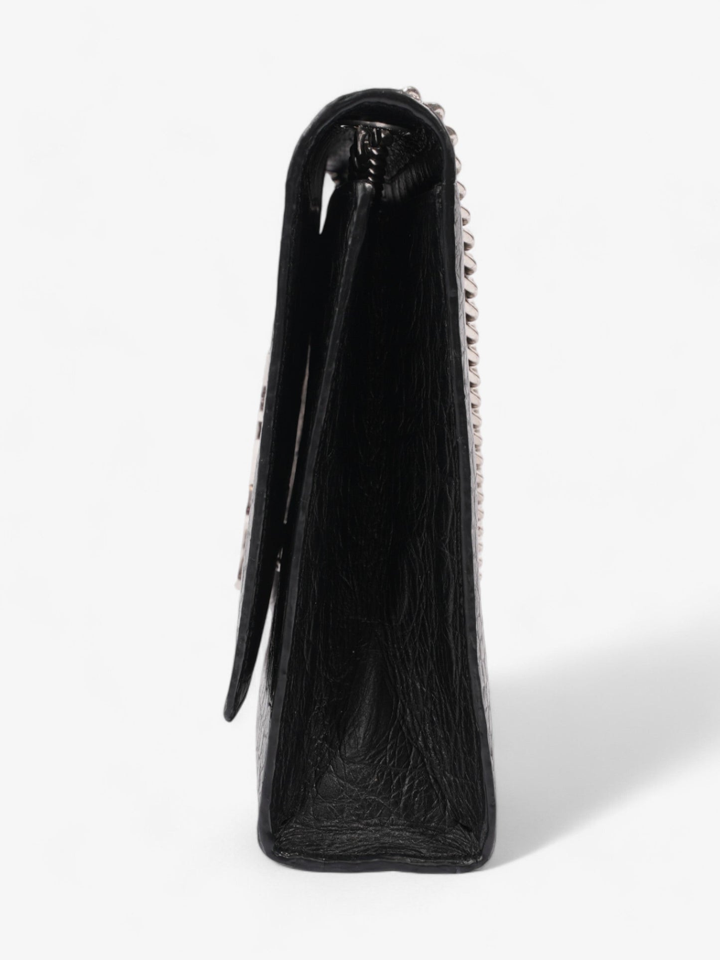 YSL Saint Laurent Kate Shoulder Bag Leather Black Embossed