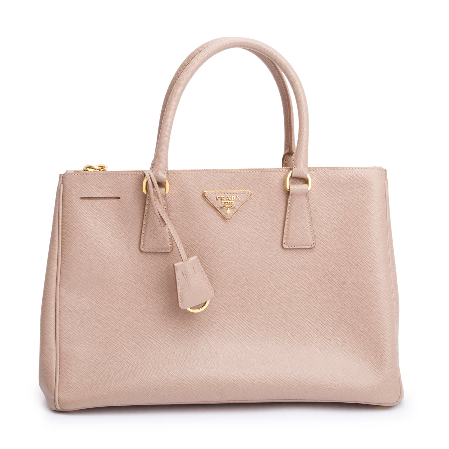 Prada Lux Double Galleria Tote Saffiano Beige Medium Tote Bag