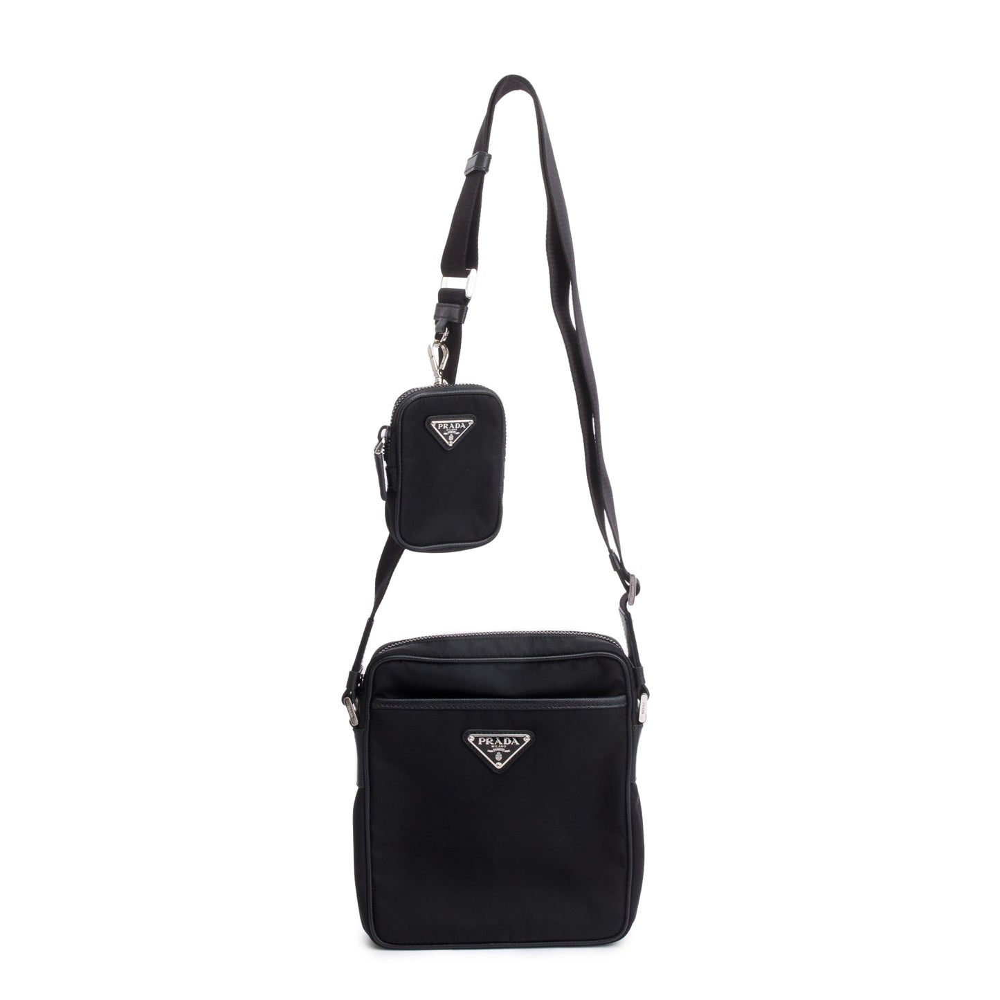 Prada Saffiano Re Crossbody Bag Nylon Black