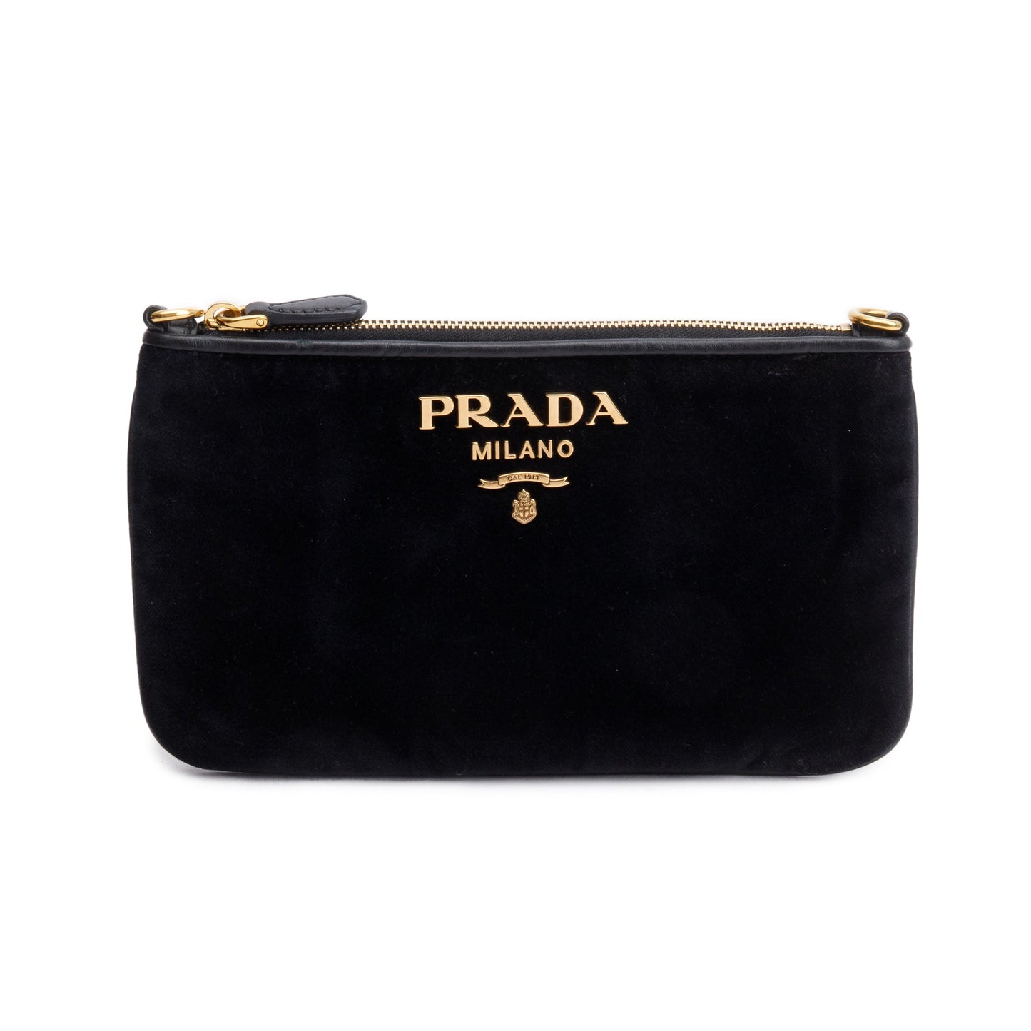 Prada Velluto Clutch Black Chain Clutch Bag