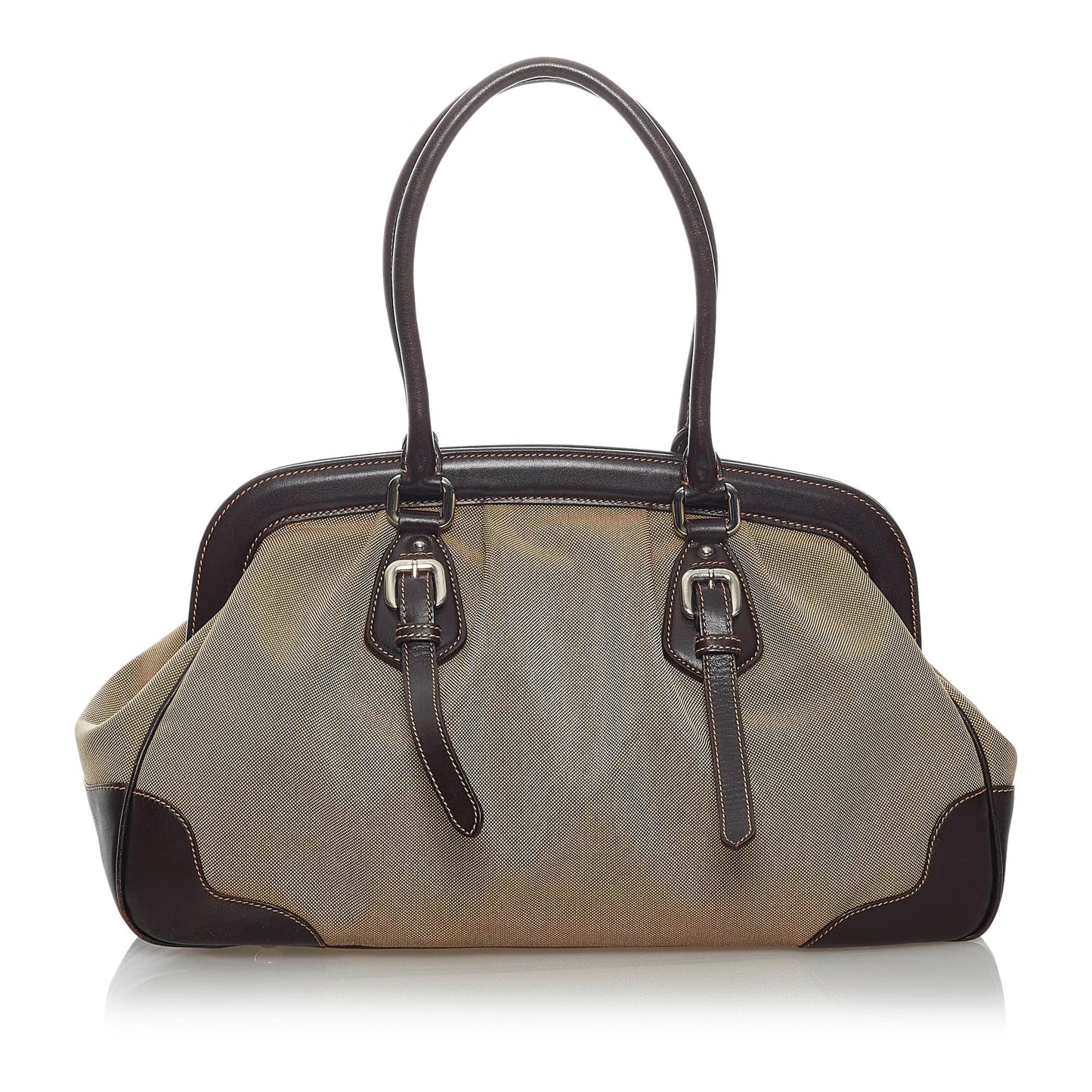 Prada Canapa Frame Handbag Shg Logo Satchel Bag Handbag Shg 29755