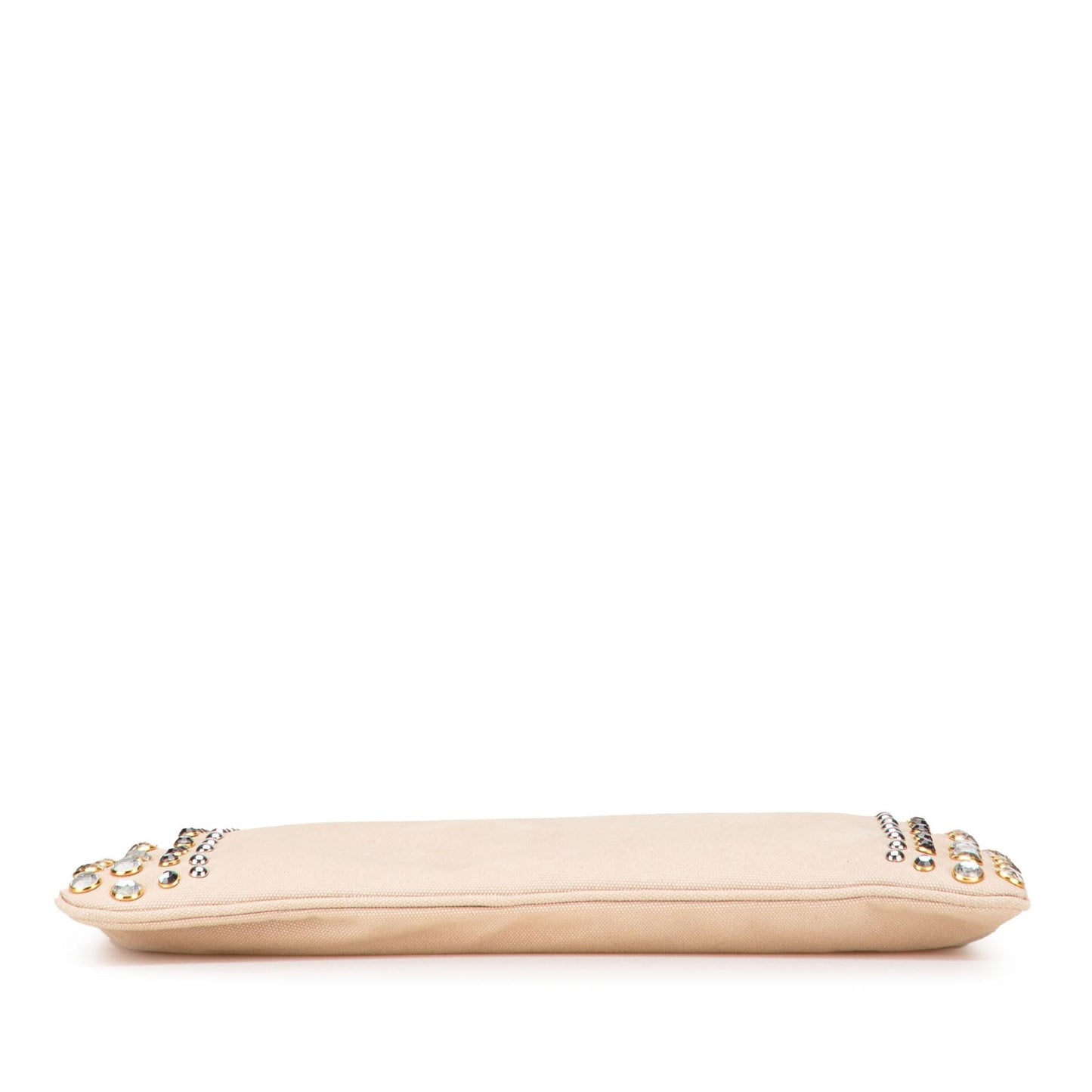 Prada Canapa Studded Vernice Clutch Canvas Clutch Bag
