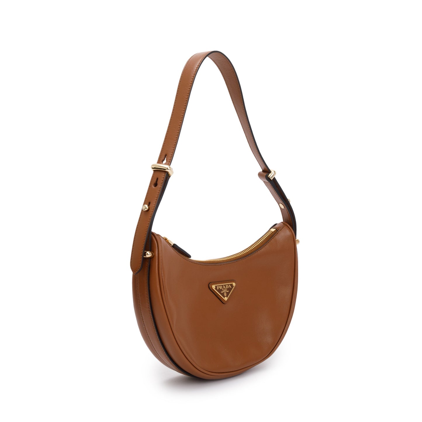 Prada Cognac Nappa Arque Shoulder Bag Leather