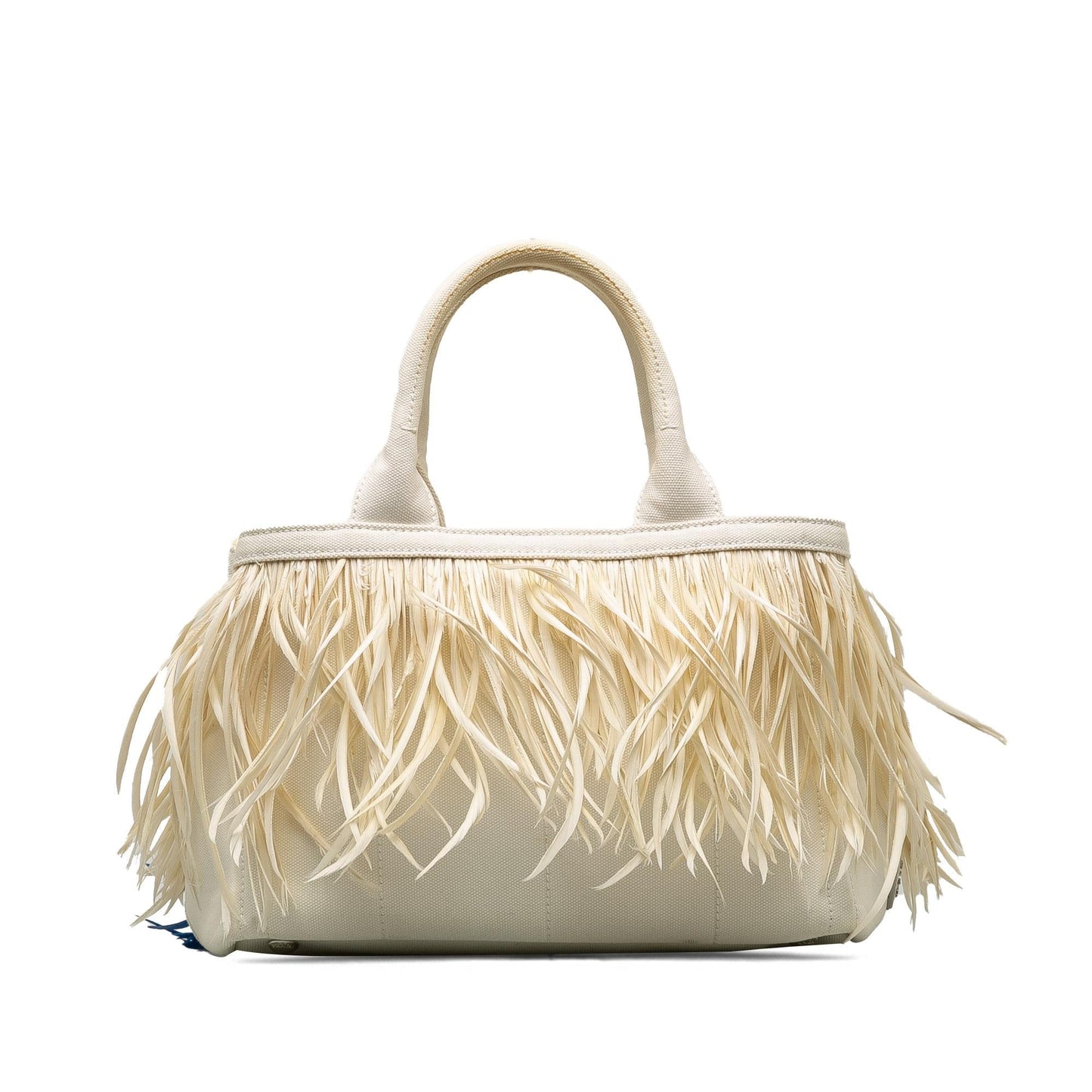 Prada Feather Trimmed Canapa Satchel Shg 6Kzm0O Satchel Bag