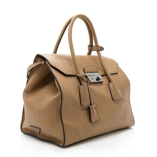 Prada Glace Calfskin Twin Pocket Tote Large Tote Bag