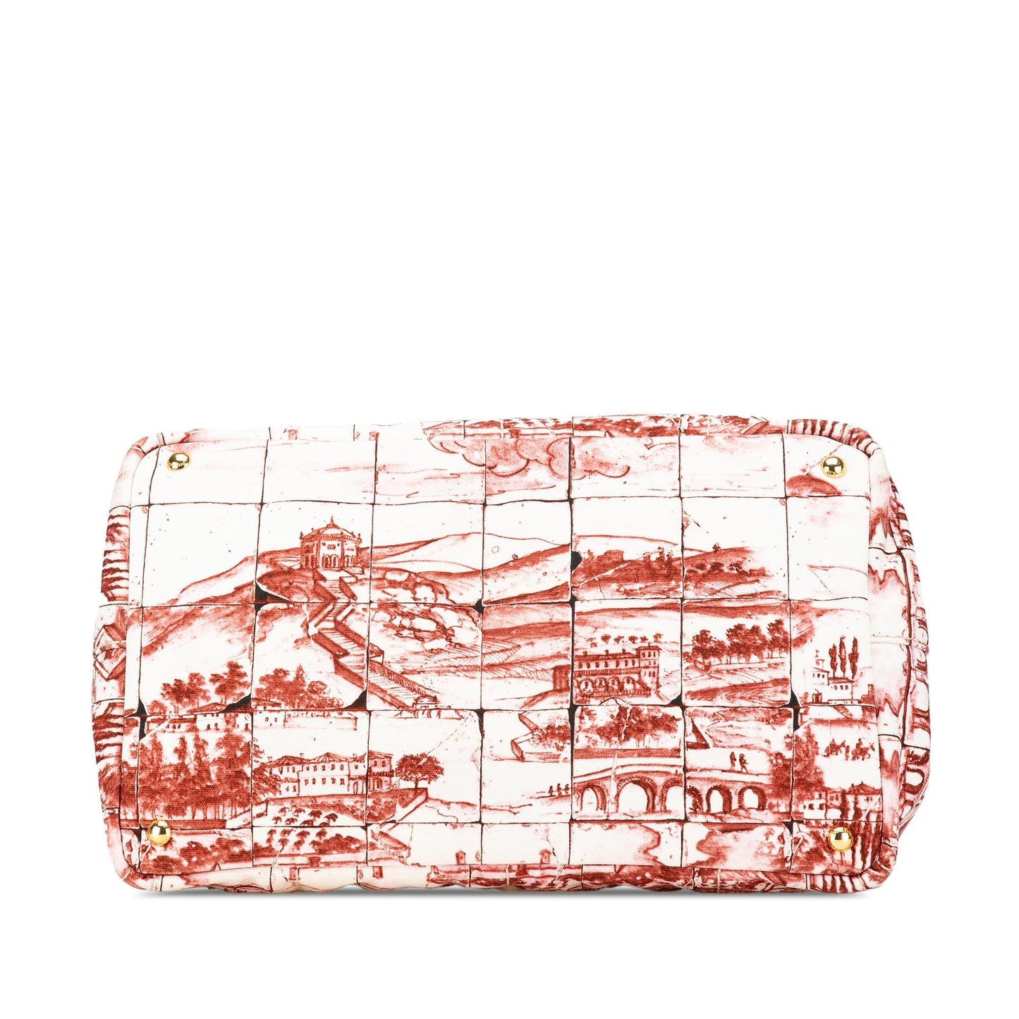 Prada Canapa Azulejos Satchel Canvas Large Satchel Bag