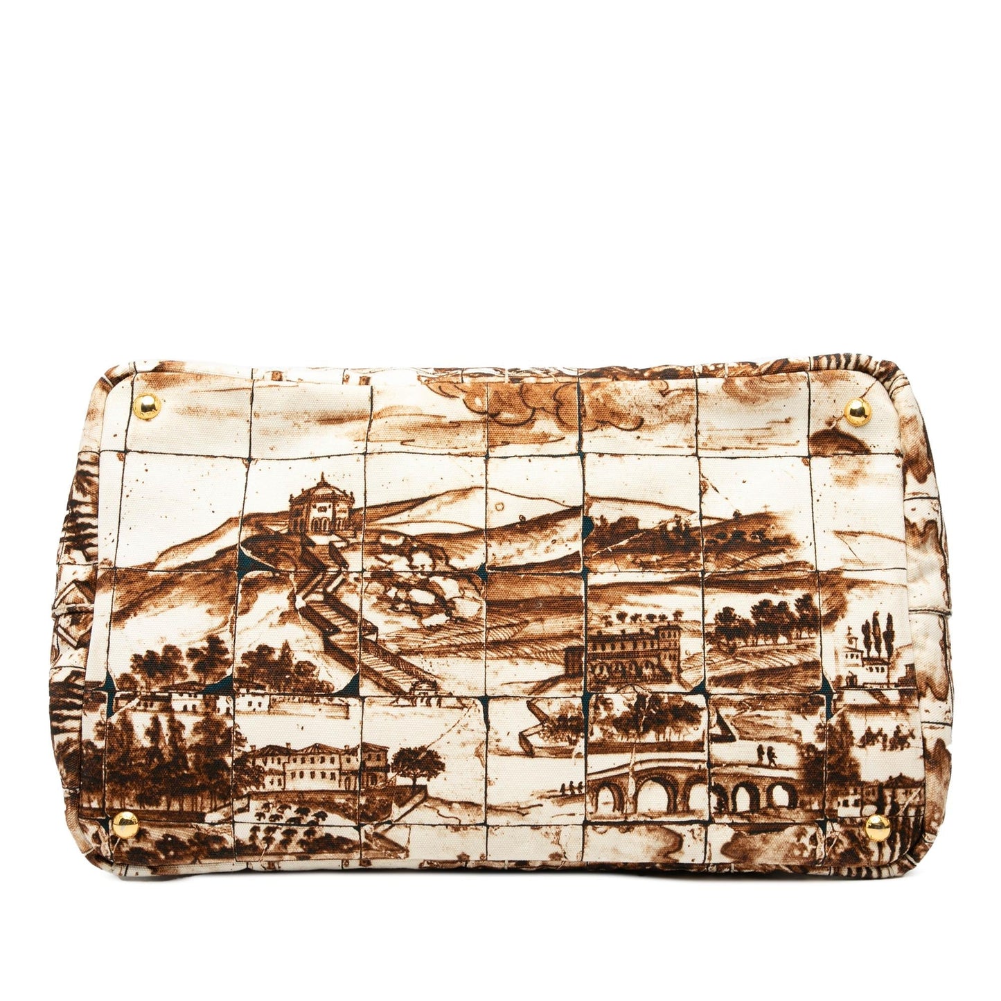 Prada Canapa Azulejos Satchel Canvas Large Satchel Bag Azulejos Satchel 1