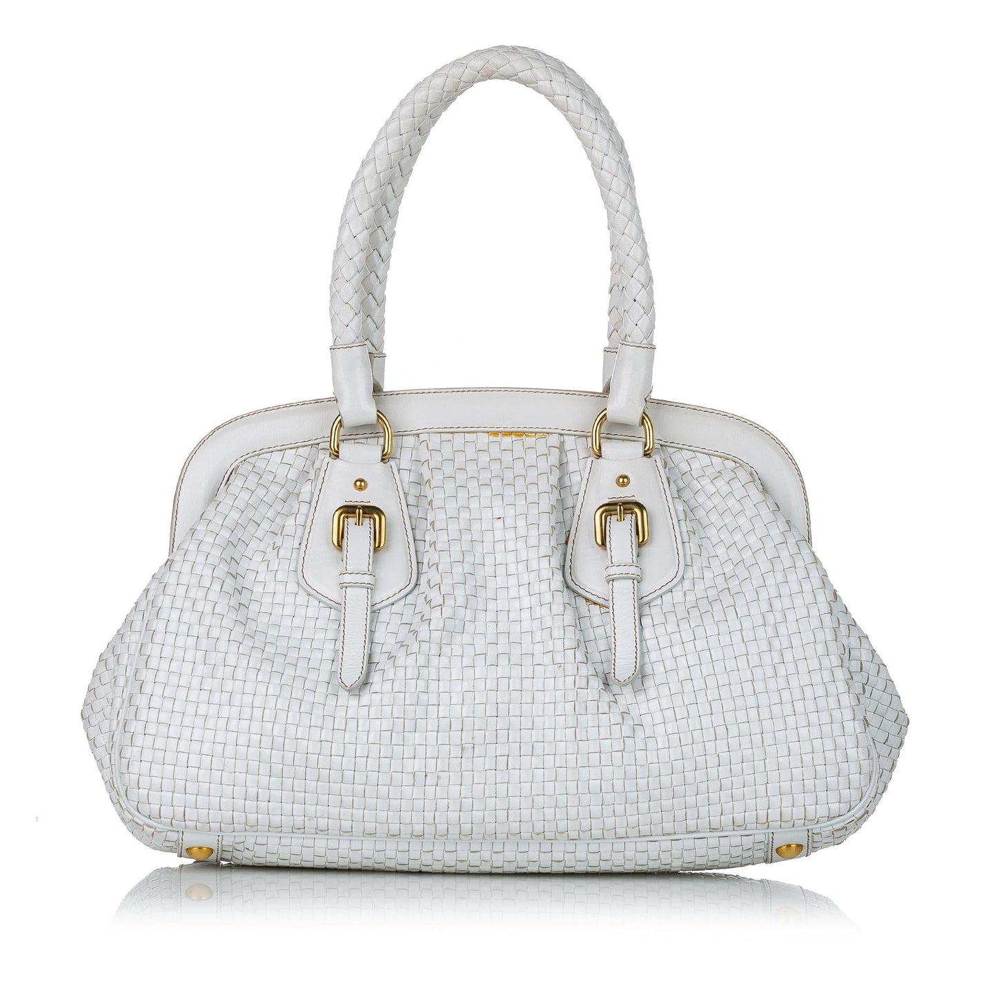 Prada Madras Frame Handbag Shg Satchel Bag