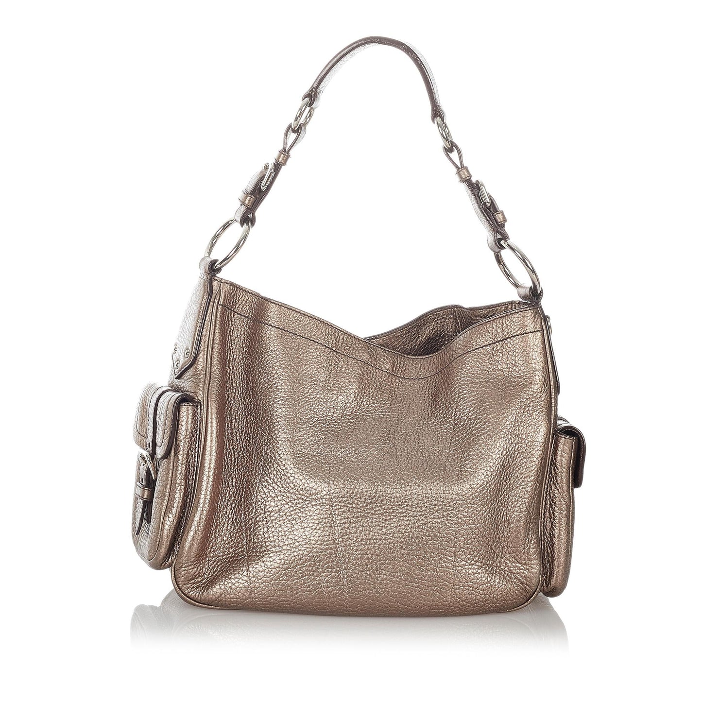 Prada Metallic Shoulder Bag Shg Leather
