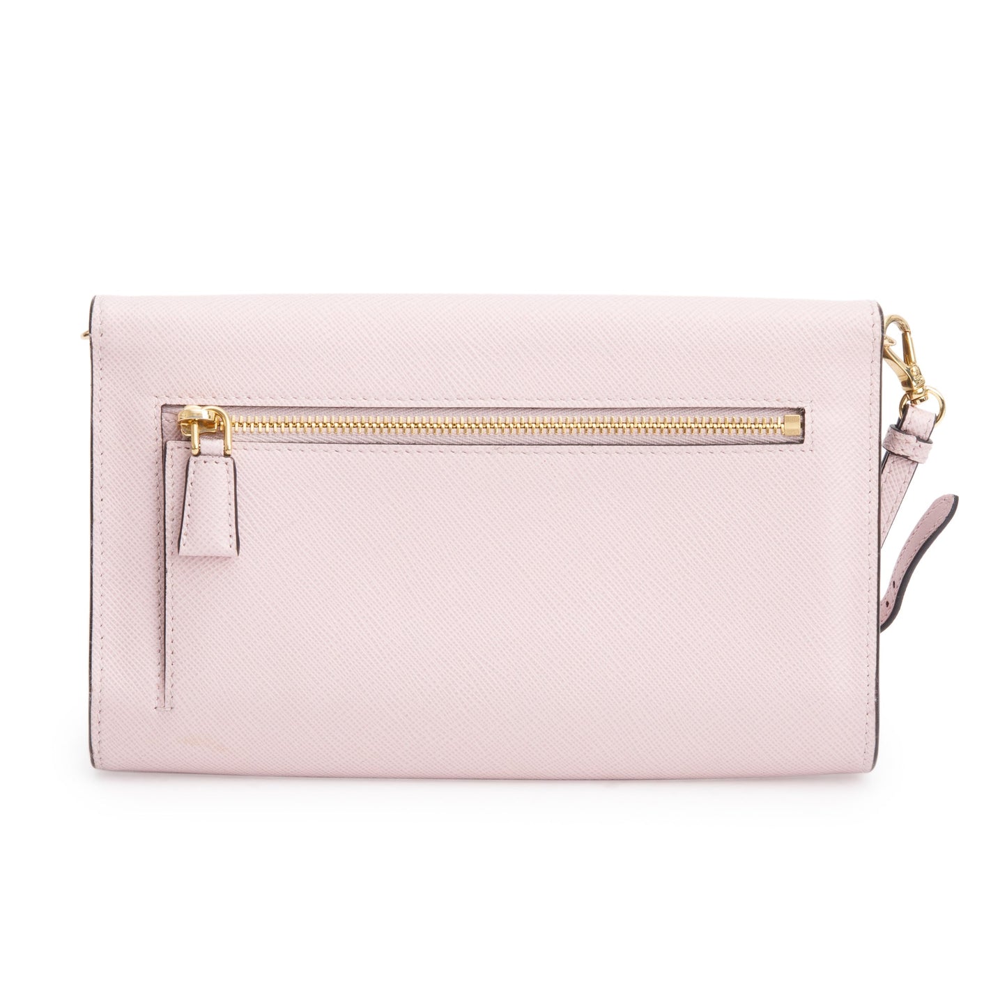 Prada Saffiano Envelope Wristlet Clutch Handbag Pink Clutch Bag