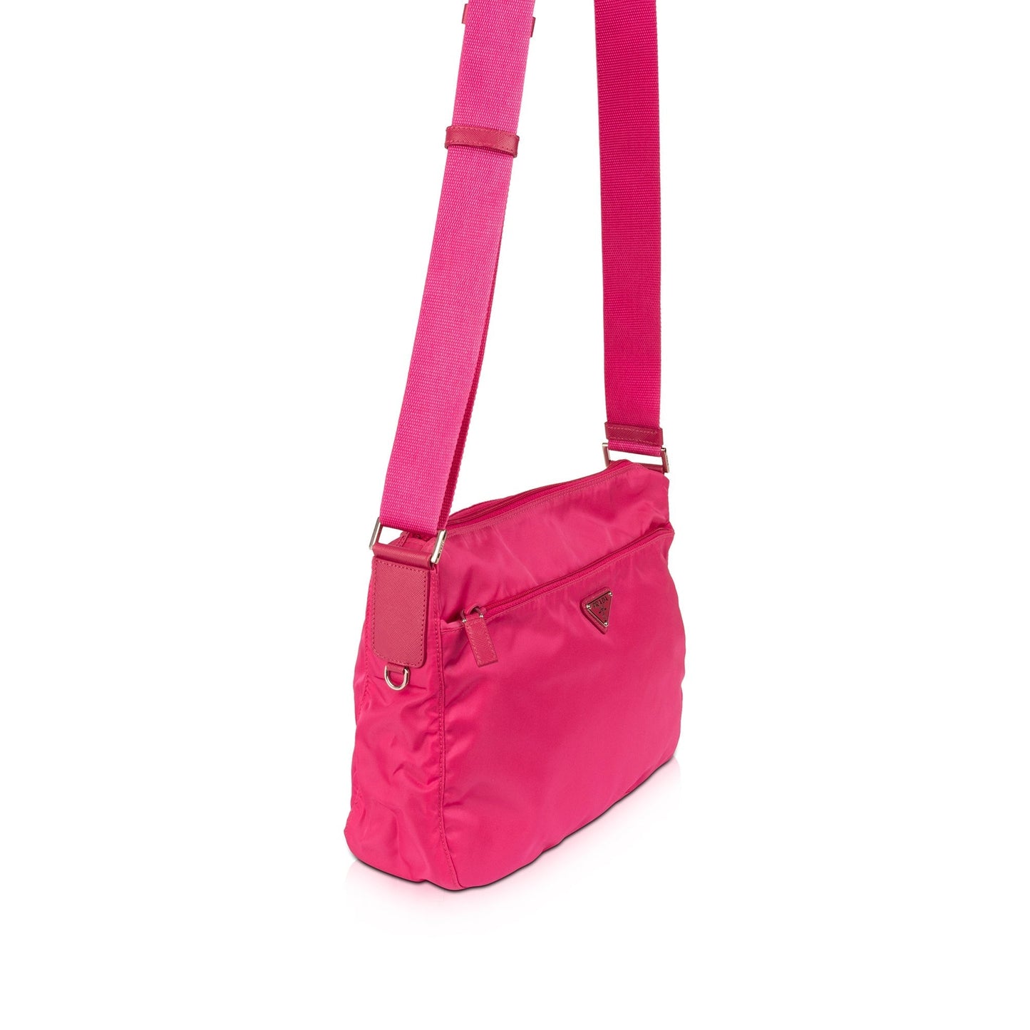 Prada Tessuto Vela Messenger Bag Nylon Pink Travel Bag