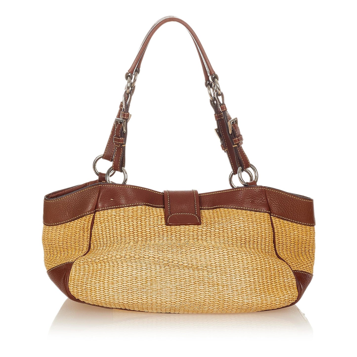 Prada Shoulder Bag Shg Raffia