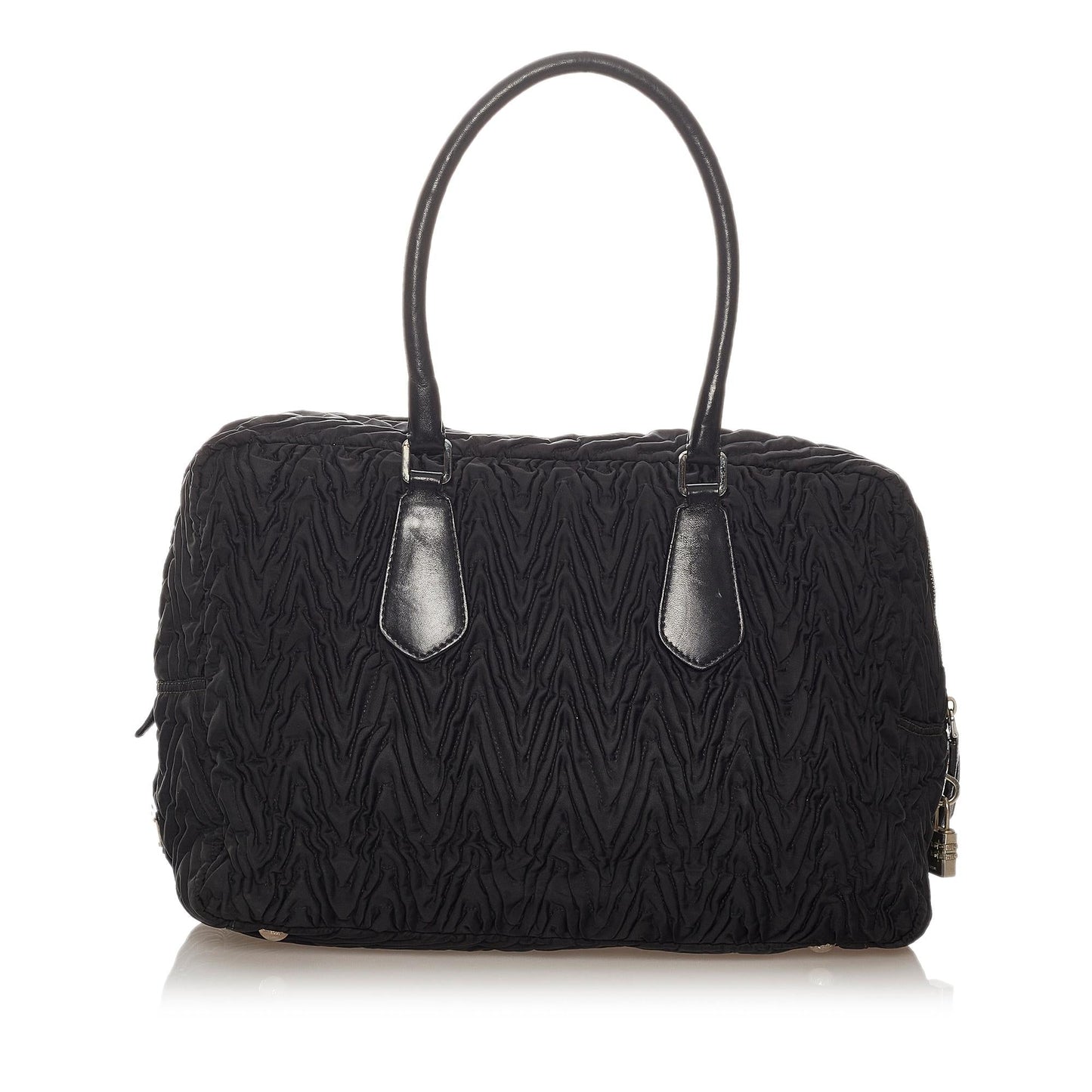 Prada Ruffled Tessuto Handbag Shg Satchel Bag