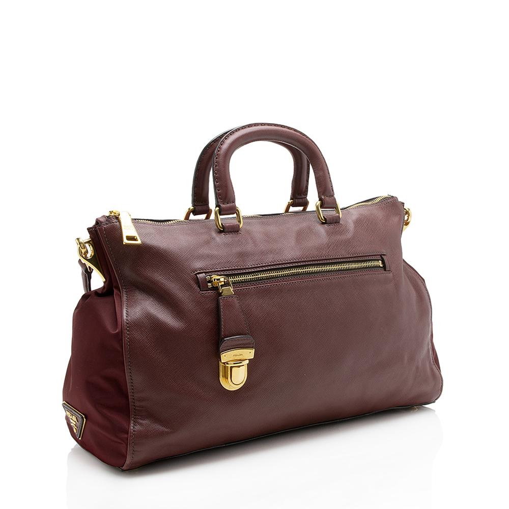 Prada Tessuto Tote Leather Saffiano Large Tote Bag