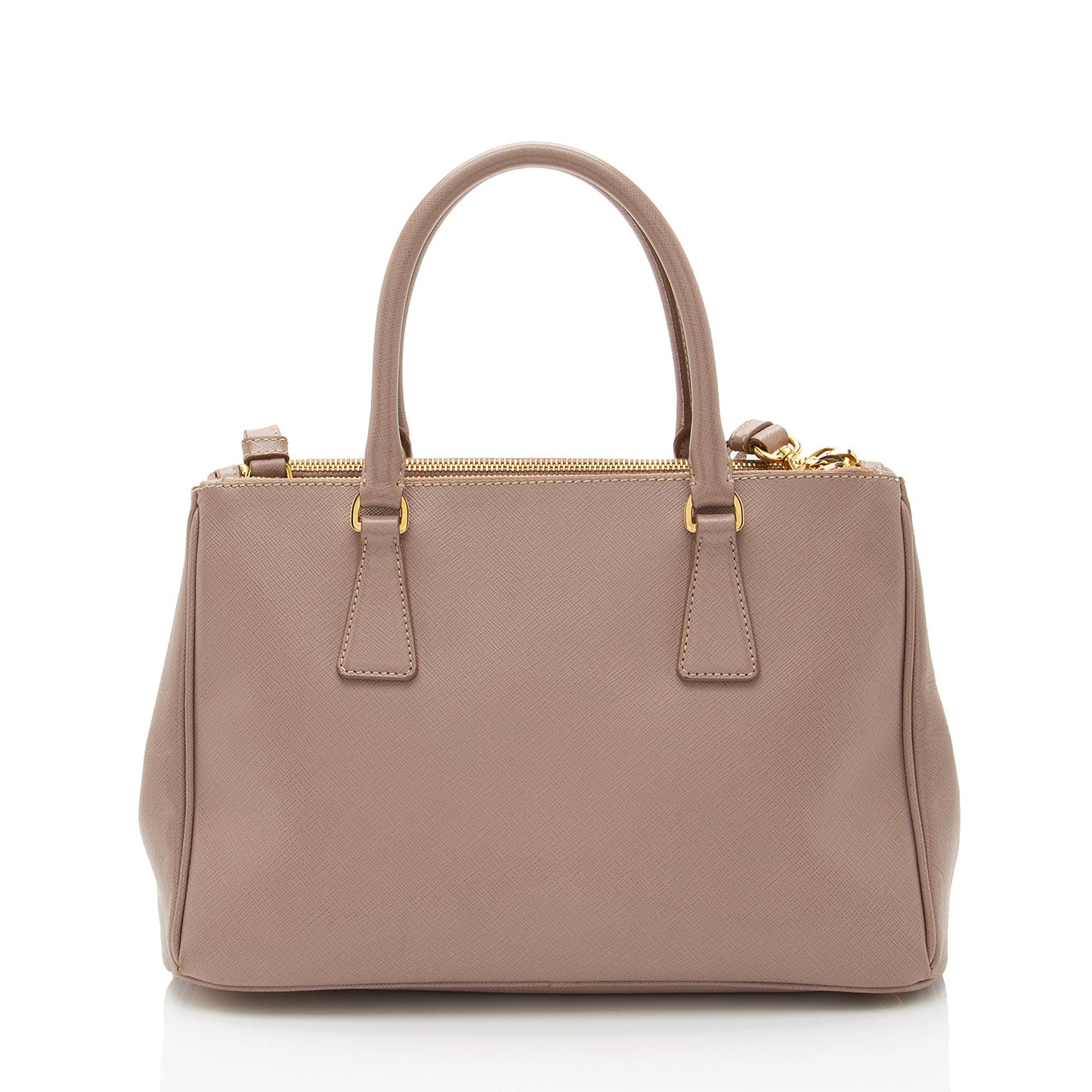 Prada Lux Double Tote Saffiano Small Zip Tote Bag