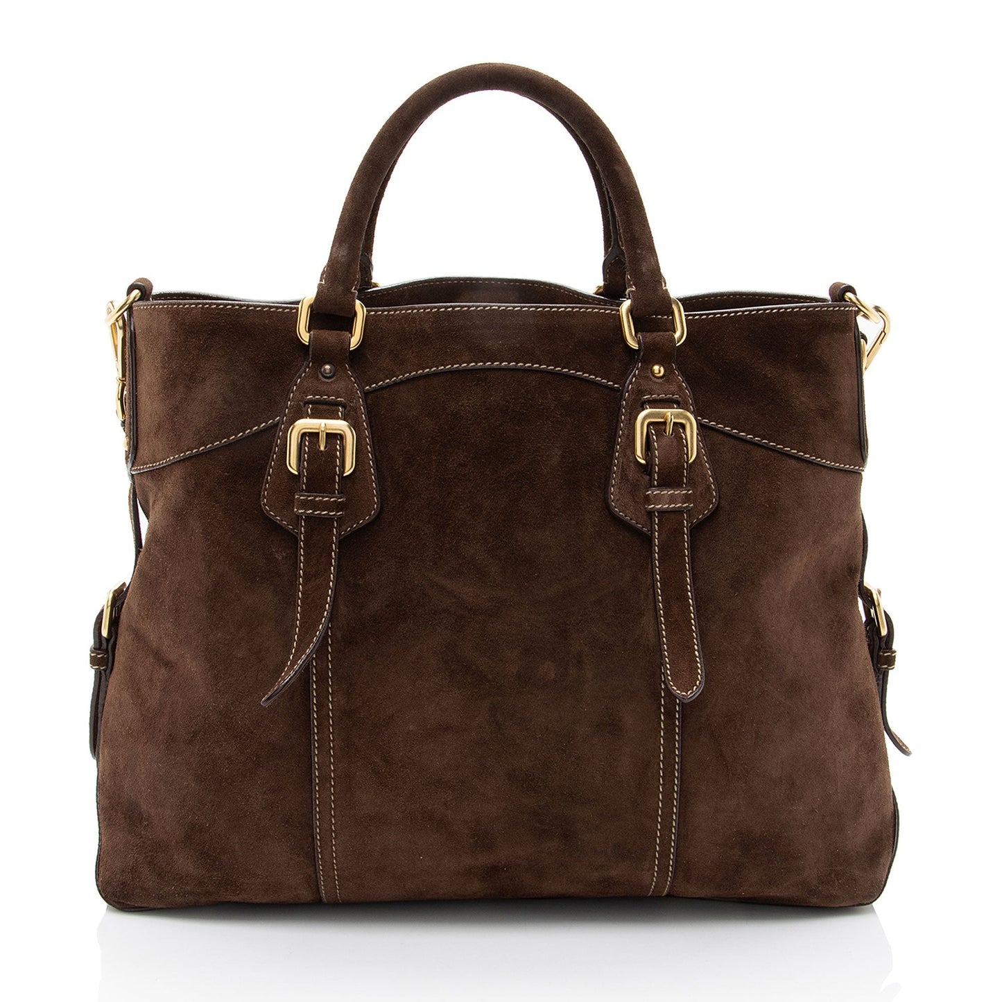 Prada Scamosciato Convertible Satchel Suede Satchel Bag