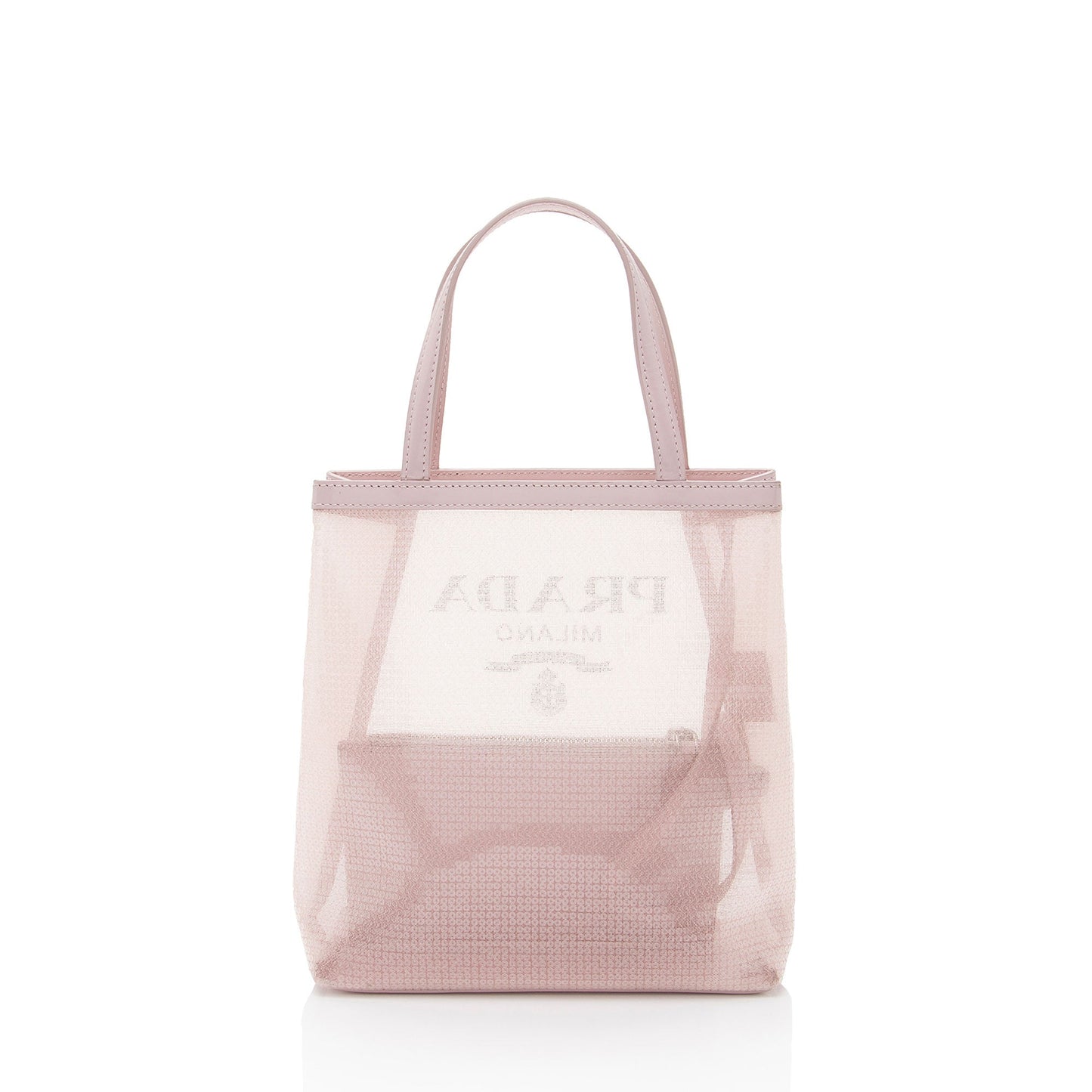 Prada Sequin Mesh Tote Small Logo Tote Bag