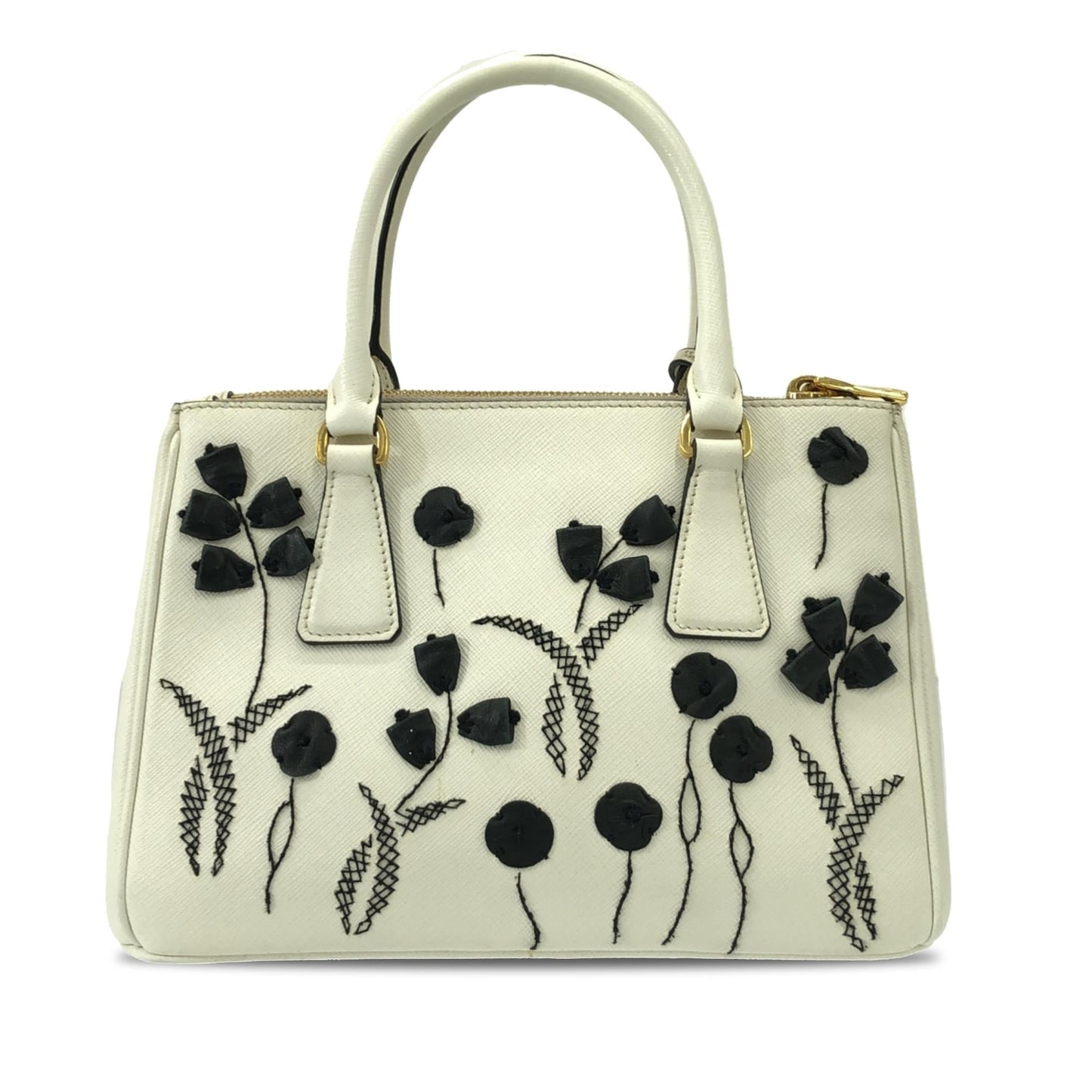 Prada Galleria Floral Double Shg D58Tor Satchel Bag Saffiano Small Zip