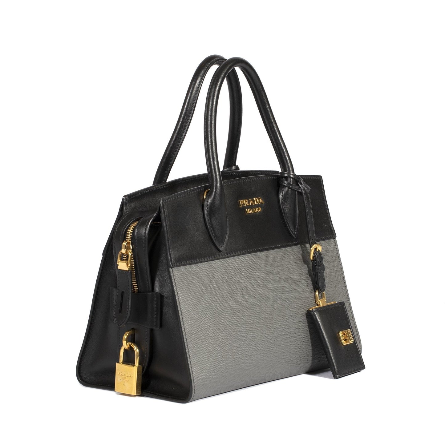 Prada Saffiano And City Calf Esplanade Bag Small Travel Bag