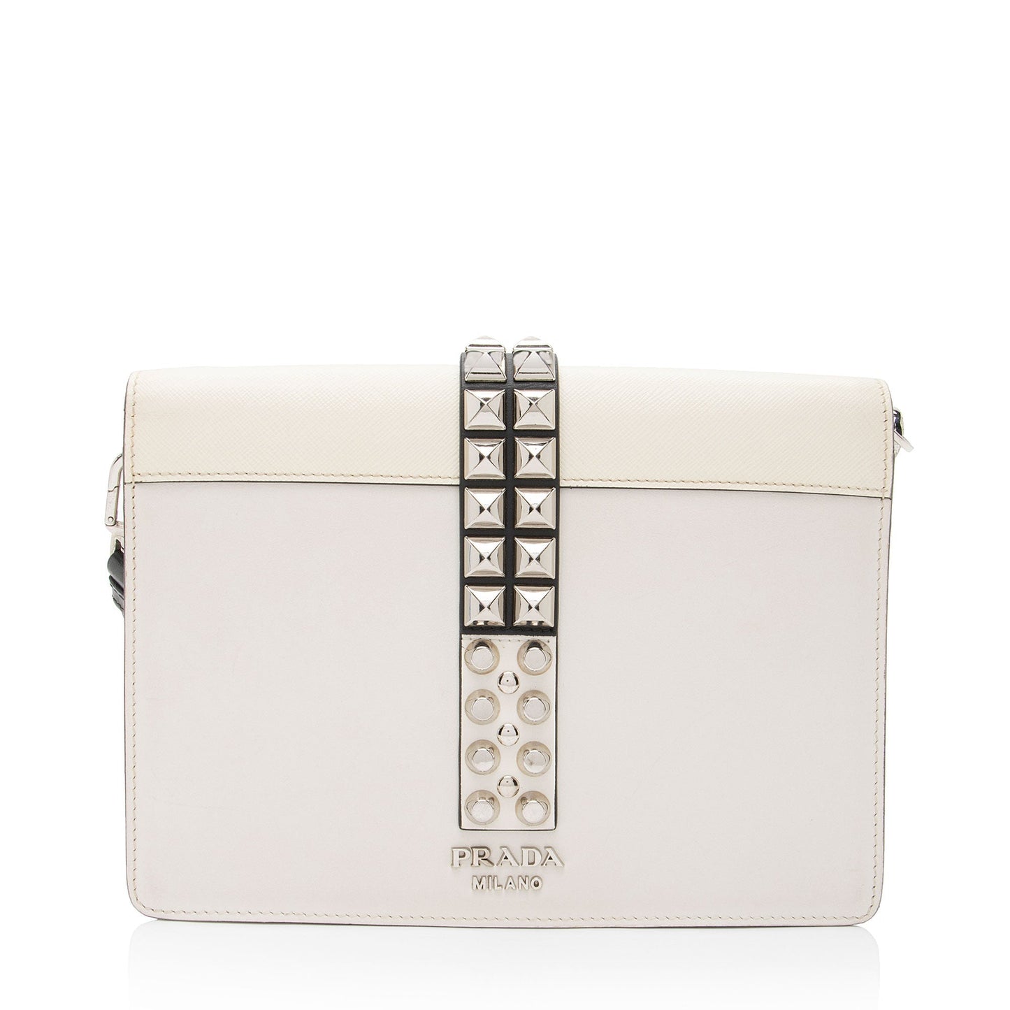 Prada Studded Calfskin Elektra Shoulder Bag Small