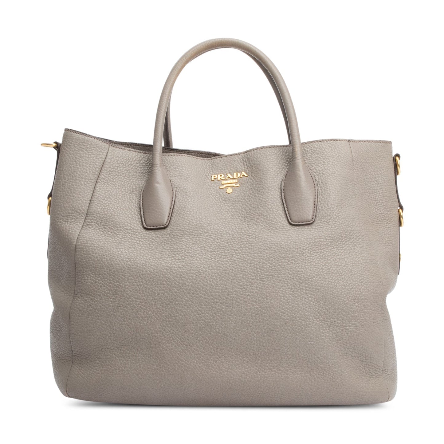 Prada Taupe Vitello Daino Tote Handbag Leather Tote Bag
