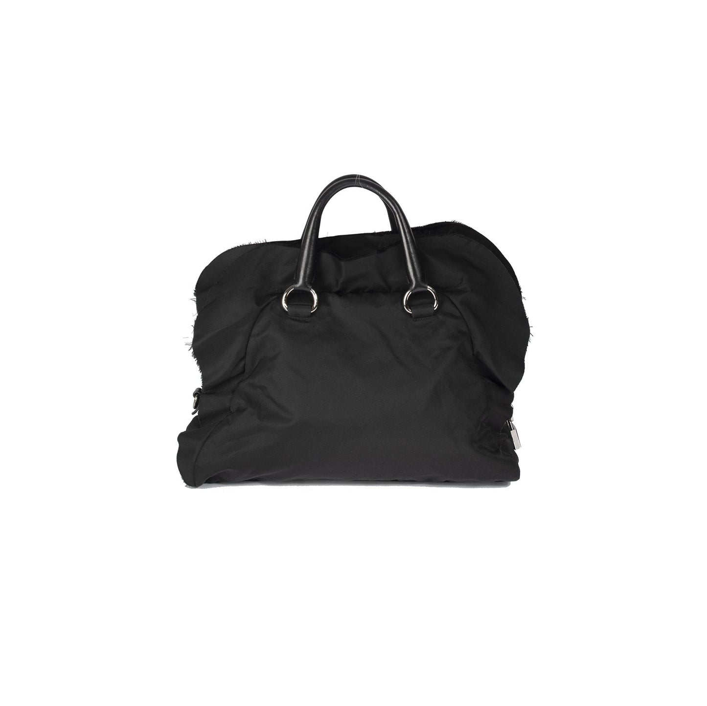 Prada Tessuto Ruffle Handle Bag Nylon Travel Bag